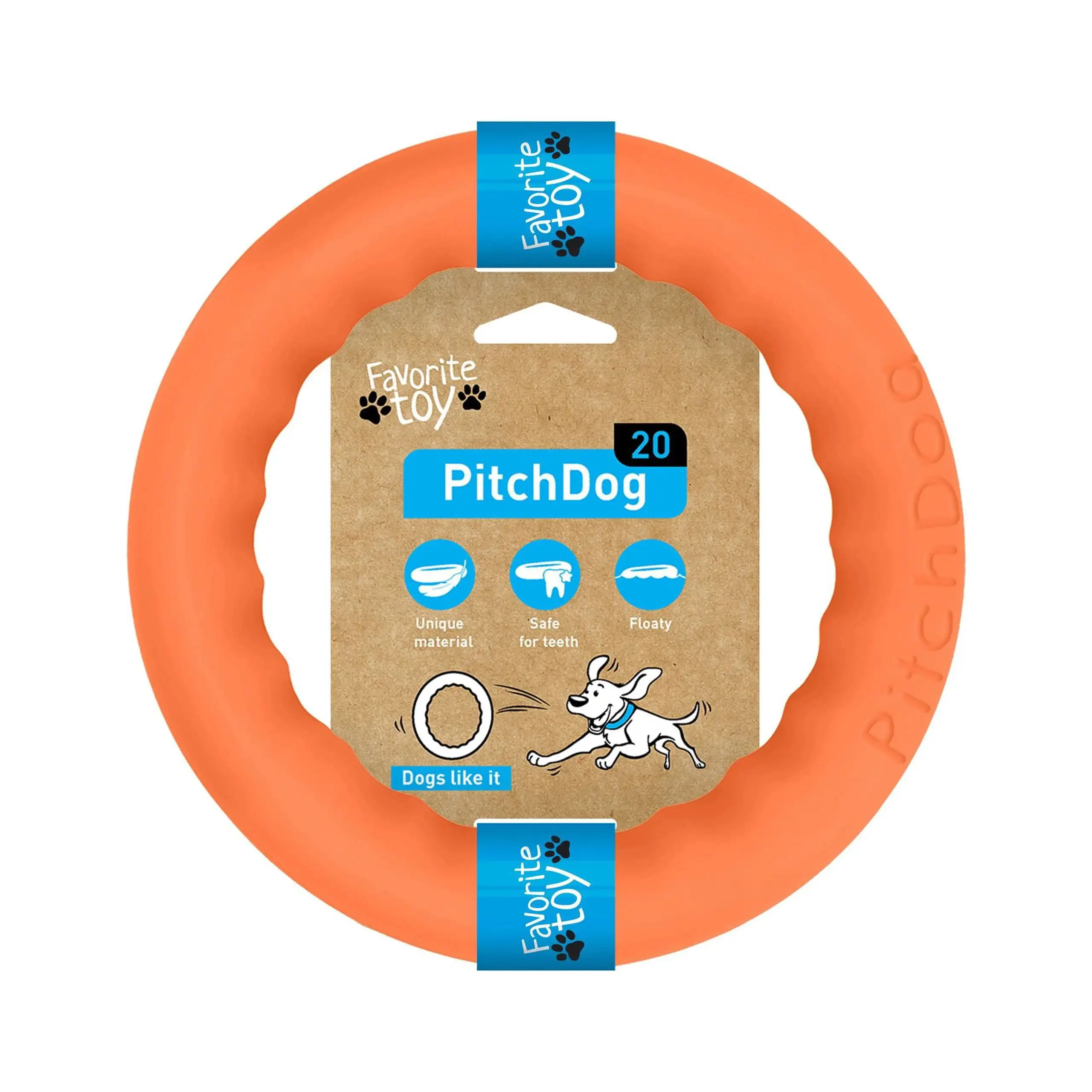 PITCHDOG - Multifunctional Ring Toy for Dogs. ? 11(28 cm) | Safe for Teeth Unique Material | Great for Fitness. Fetch and Tug of War Games for Small. Medium and Large Dogs Ring Toy for Dogs - Orange