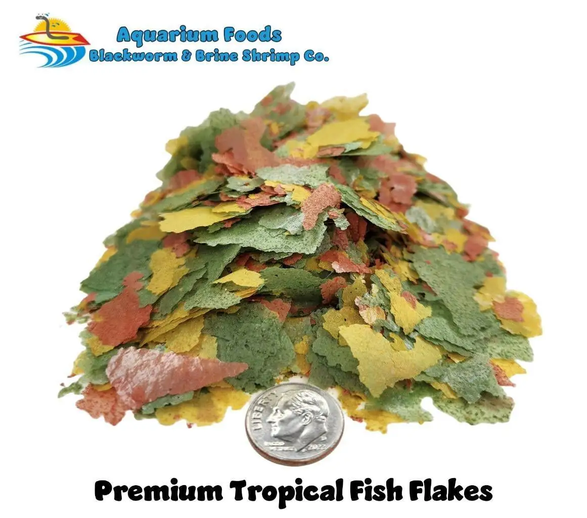 PREMIUM TROPICAL FISH FLAKE FOOD - FREE SINKING AND FLOATING PELLETS INCLUDED!...1-lb