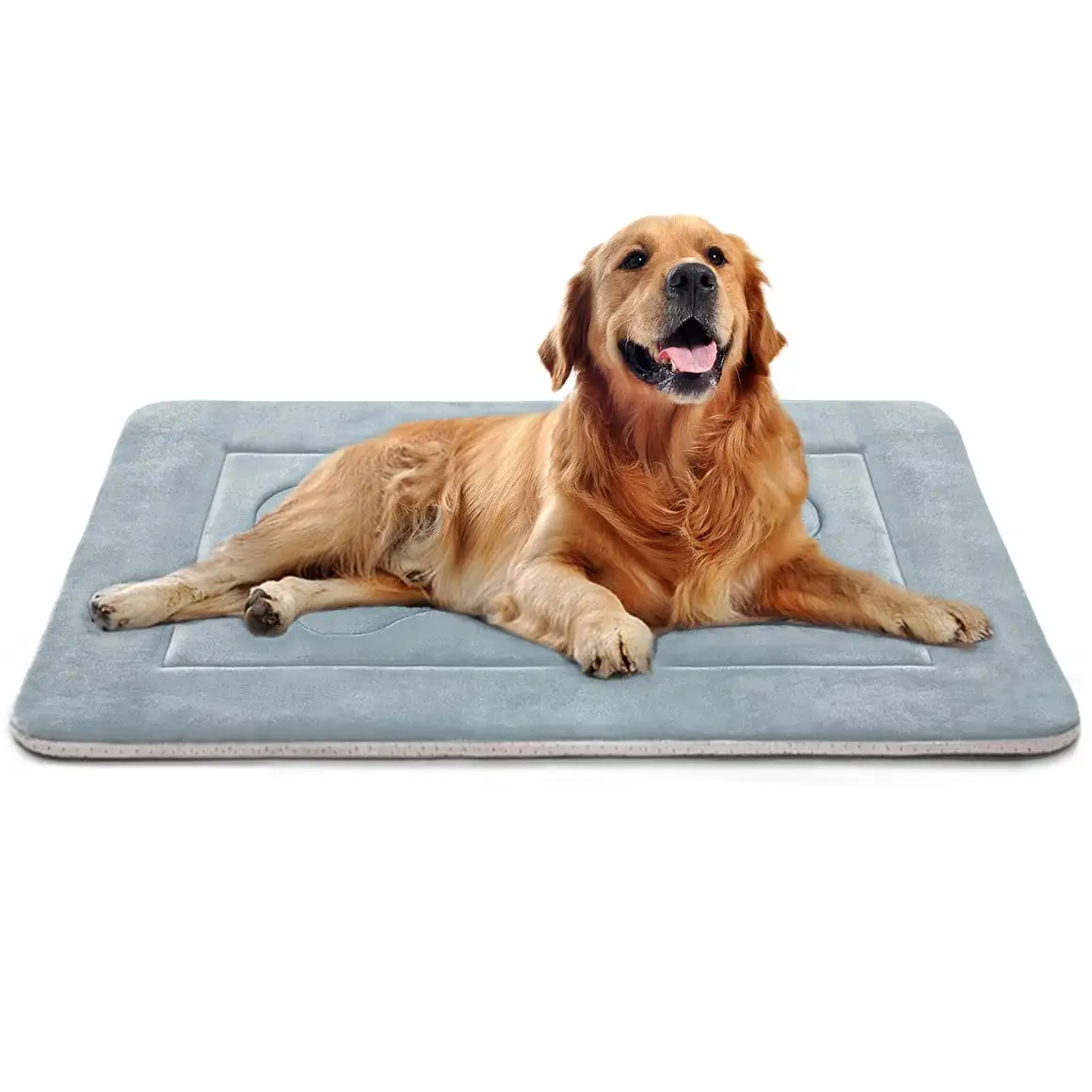 PROCIPE Dog Bed Washable 42in Crate Mat Anti-Slip Pet Mattress Soft Kennel Pads Celadon Grey