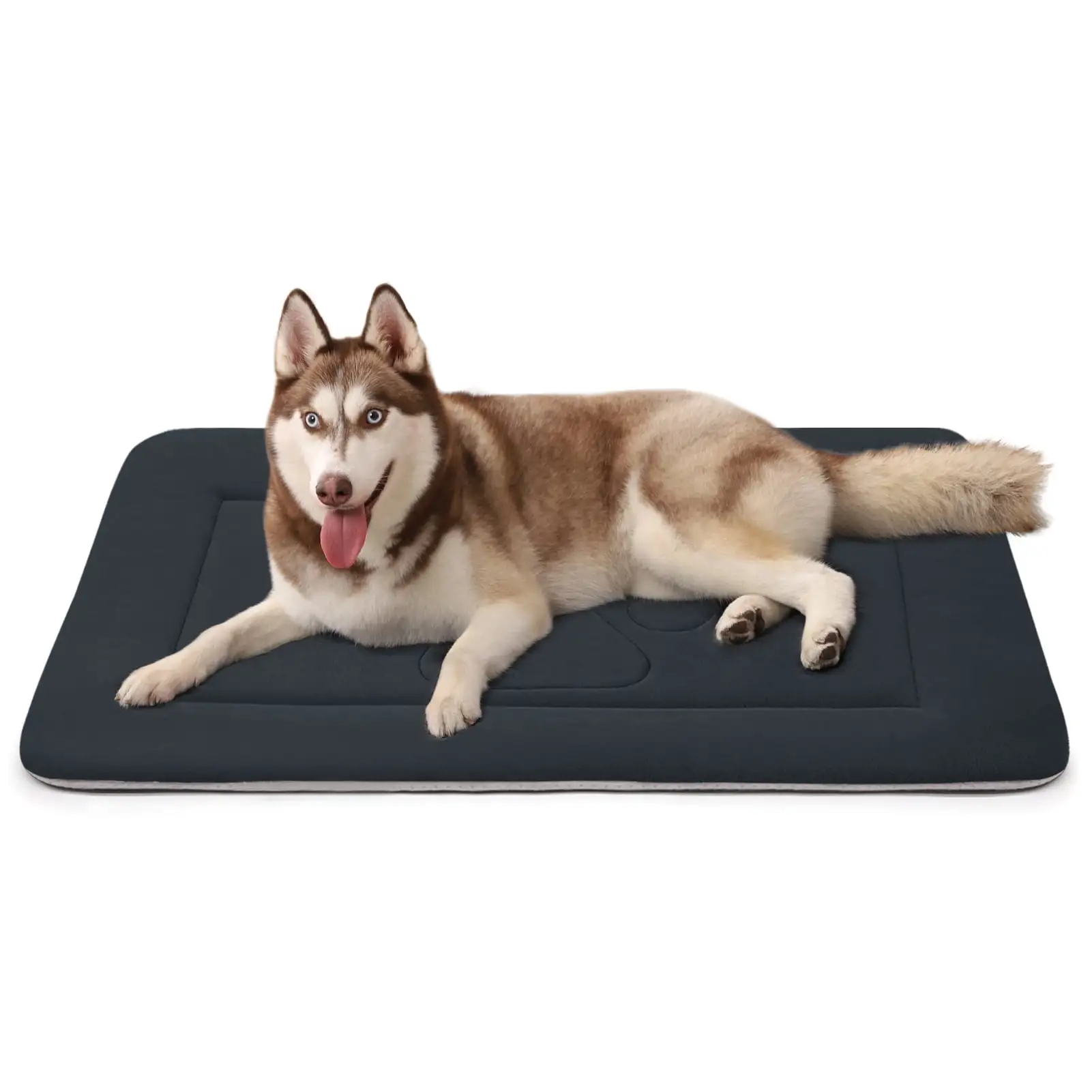 PROCIPE Dog Bed Washable Crate Mat Soft Fleece Pet Bed 42x 28 Dark Grey