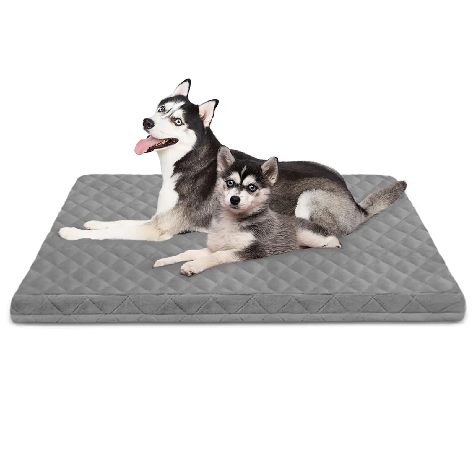 PROCIPE Dog Bed for Large Dog Crate Mat 47x39 Washable Pet Bed with Removable Cover Grey