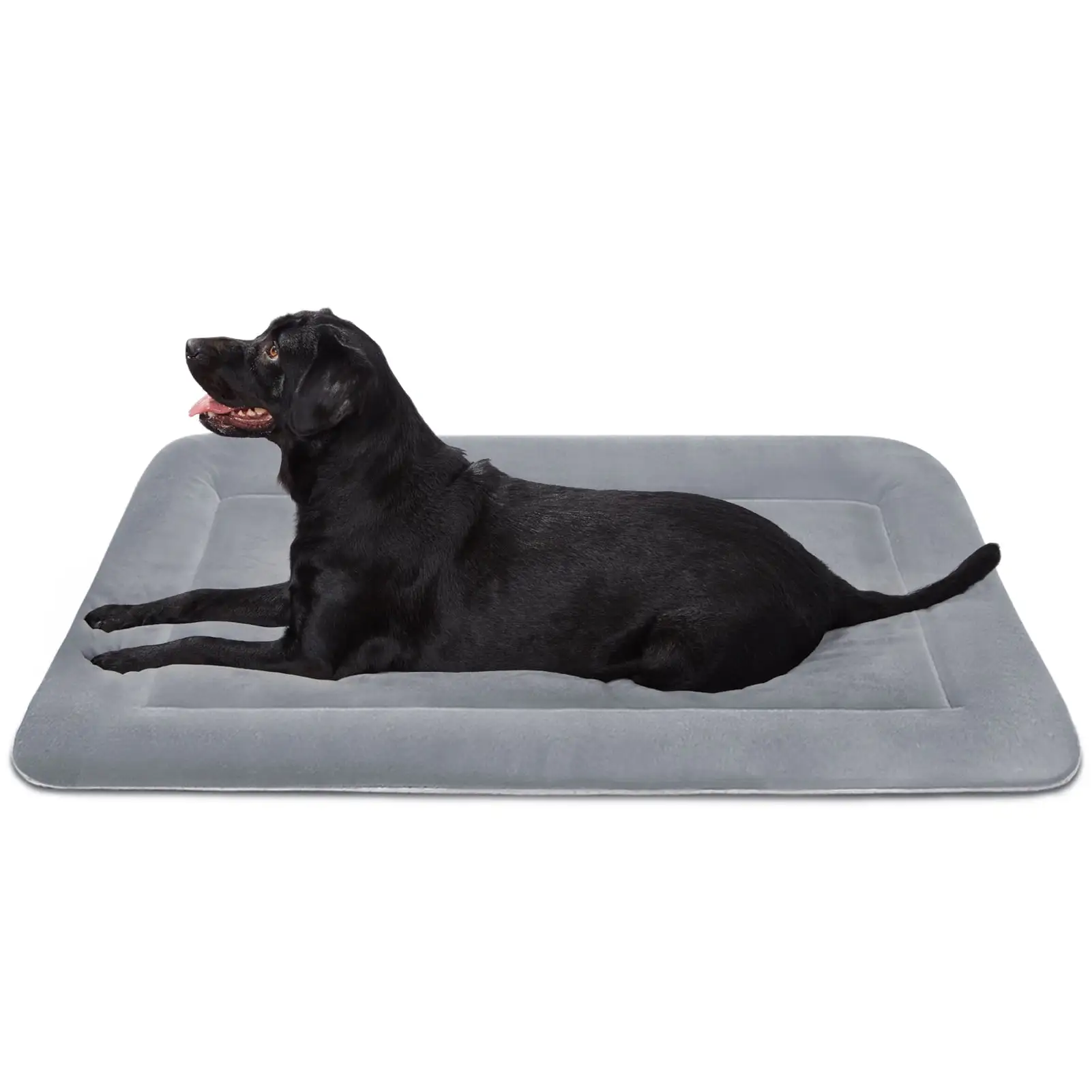 PROCIPE Large Dog Bed Crate Mat 42 Washable Pet Beds Soft Dog Sofa Mat Anti-Slip Kennel Pad Gray