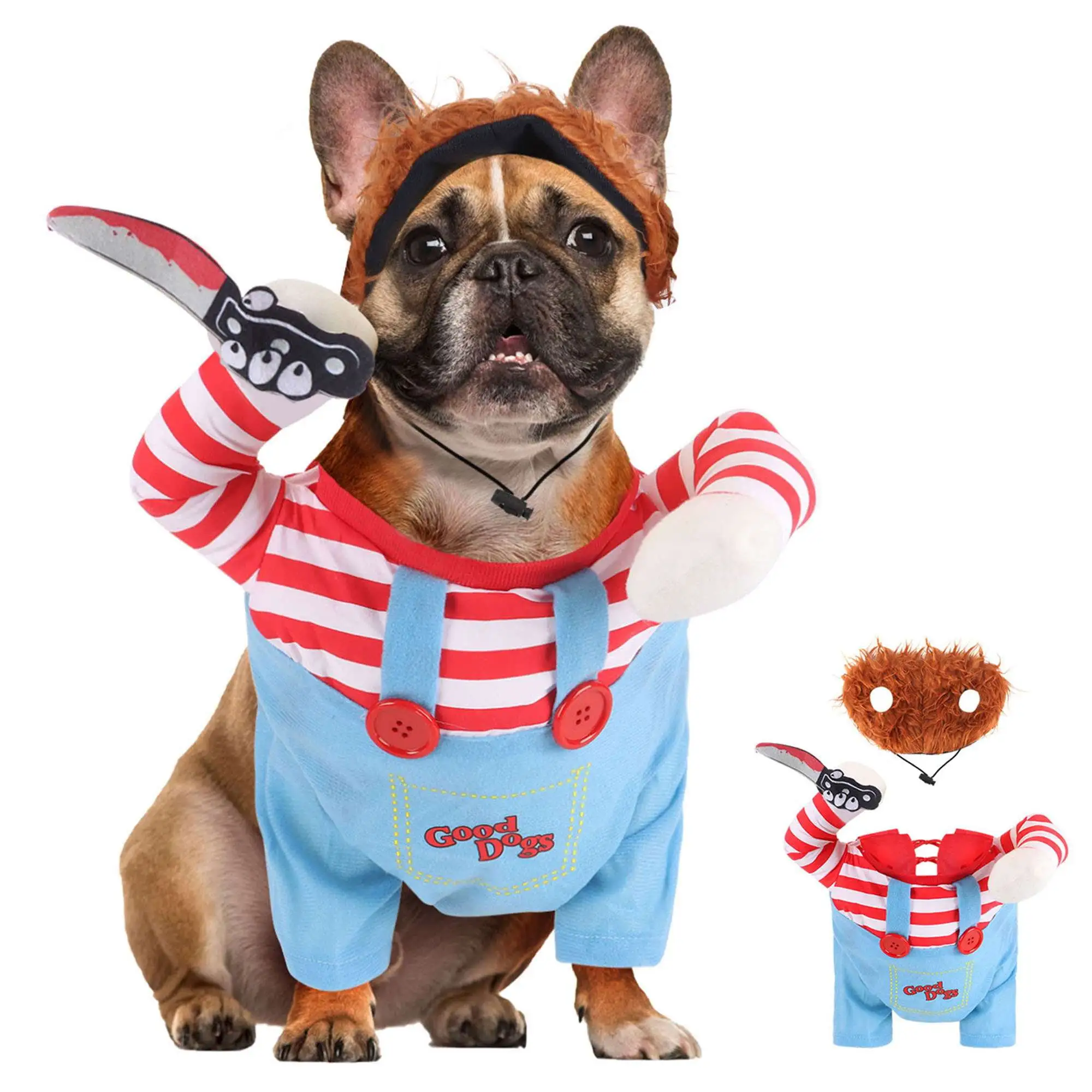 PULLIMORE Pet Deadly Doll Dog Costume. Cute Dog Cosplay Halloween Christmas Funny Party Costume S-XL