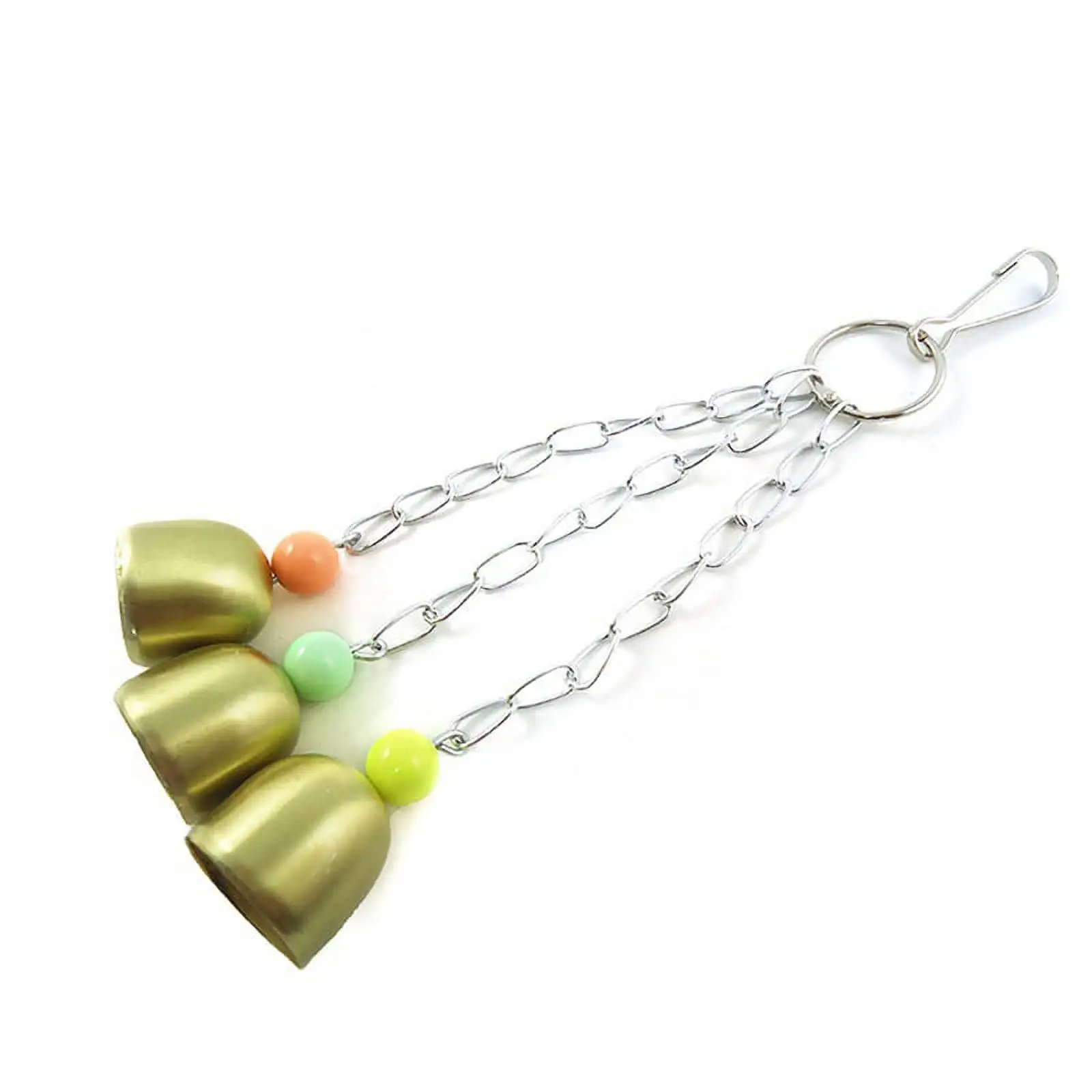 Papaba Parrot Hanging Toy.Parrot Metal Bells Sound Pigeon Parakeet Swing Cage Birds Chains Hanging Toys