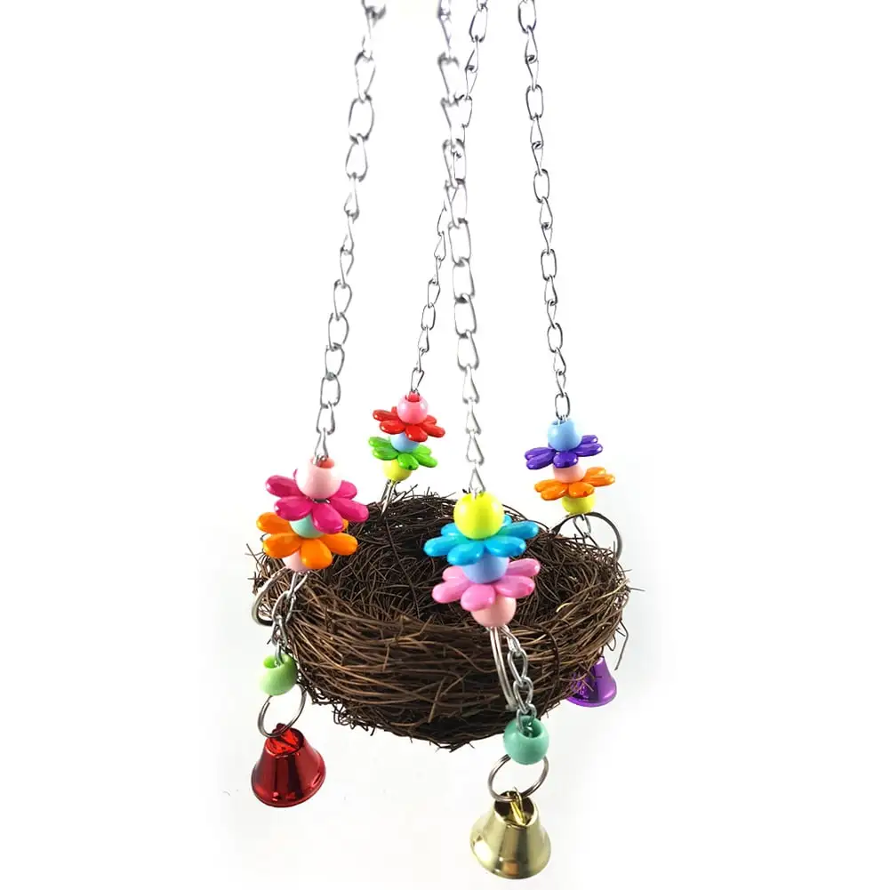 Papaba Parrot Toy.Pet Parrot Toy Nest Bird Climb Chew Swing Cage Hanging Cockatiel Parakeet