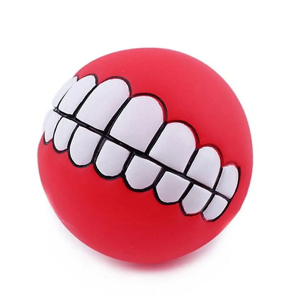 Papaba Pet Teeth Ball Toy.Funny Pets Dog Puppy Cat Ball Teeth Toy PVC Chew Sound Dogs Play Fetching Toys