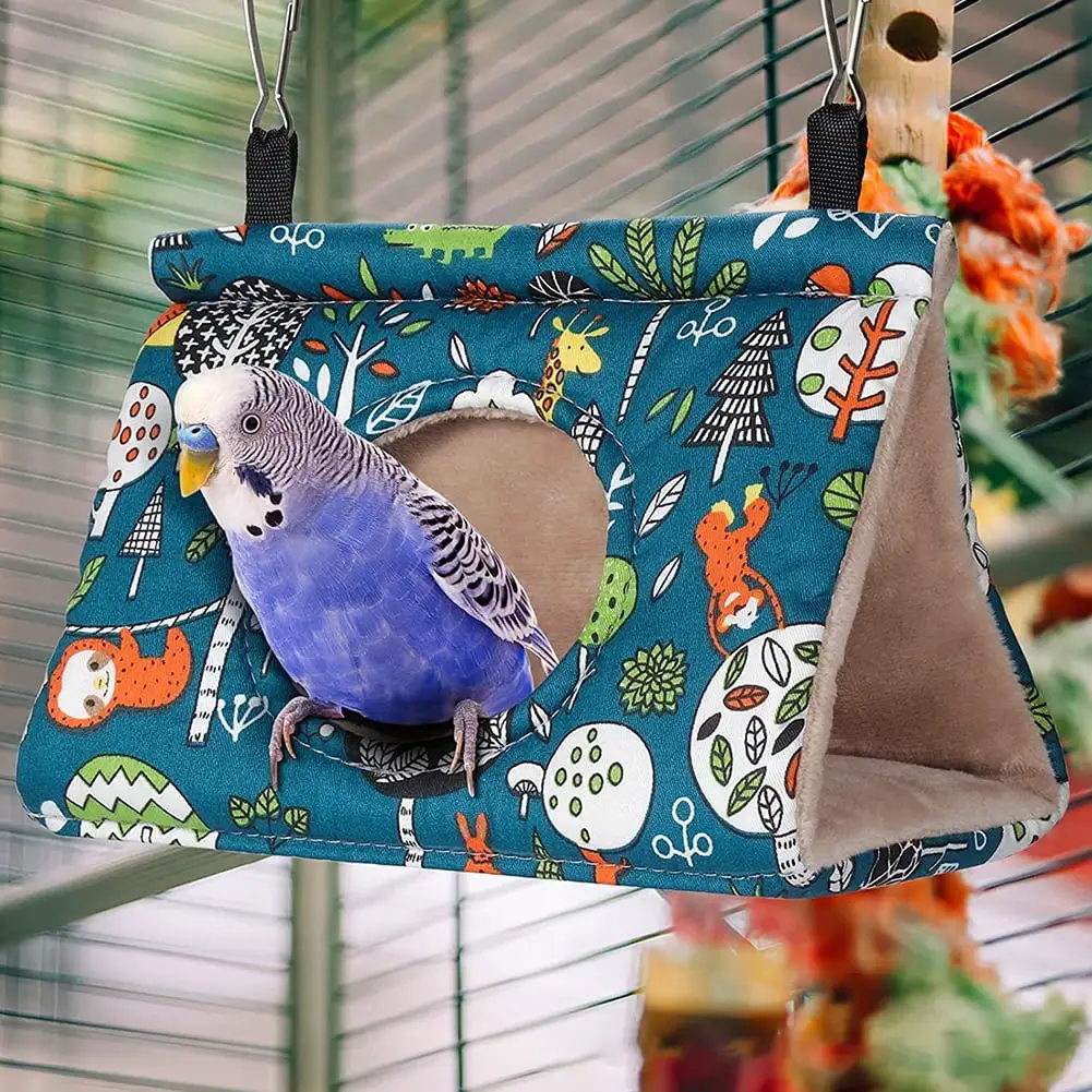 Parrot Hanging Hammock With Hooks Bird Thickened Warm Nest House Sleeping Bed Bird Cage Accessories