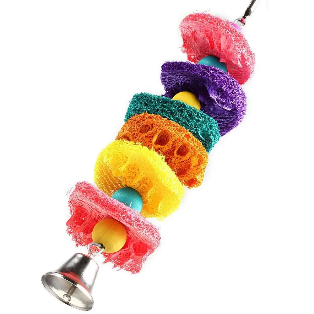 Parrot Toys Chewing Bird Toy Loofah Parrot Chewer Pet Chewing Plaything Parrot Cage Accessories