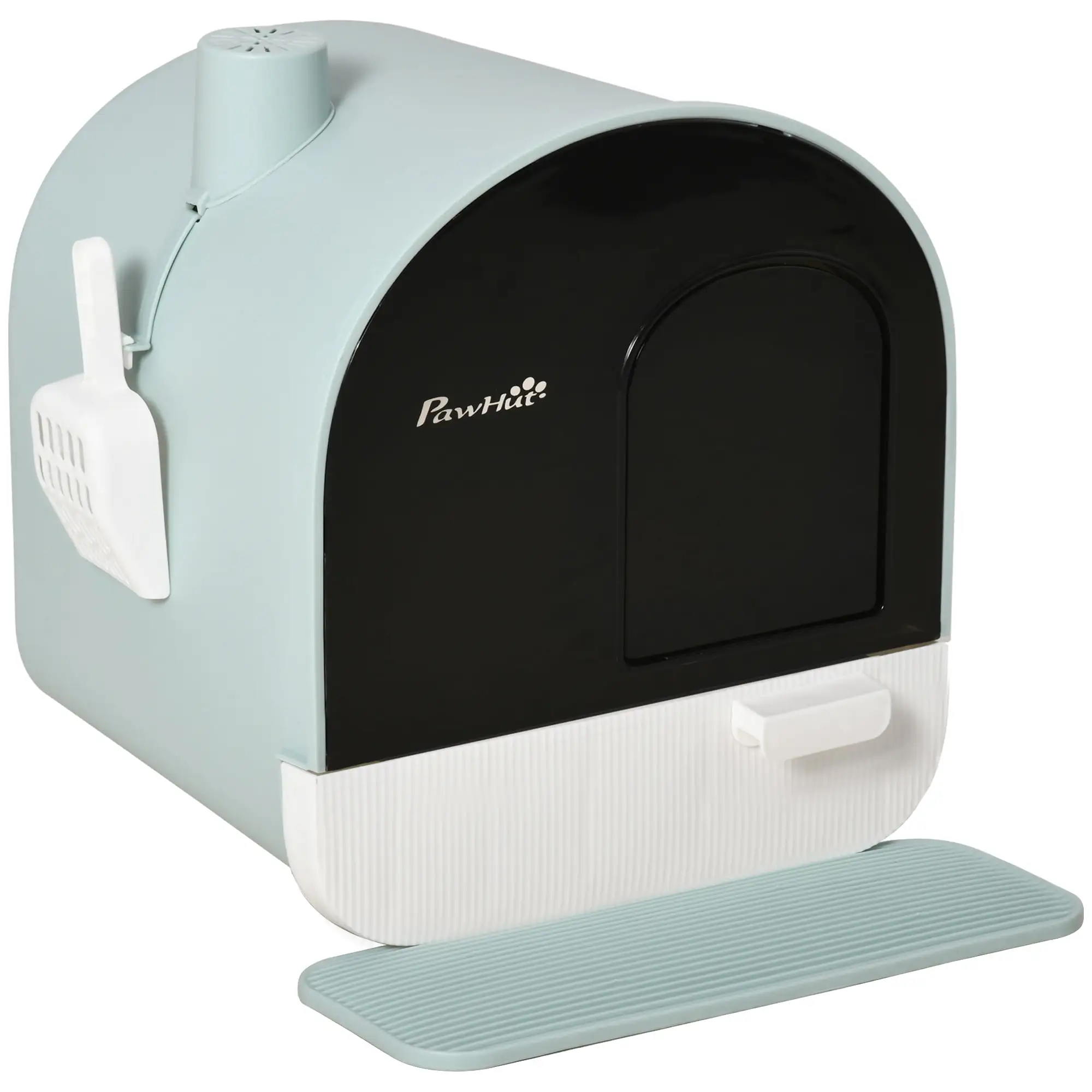 PawHut Cat Litter Box with Lid with Scoop and Filter. Green