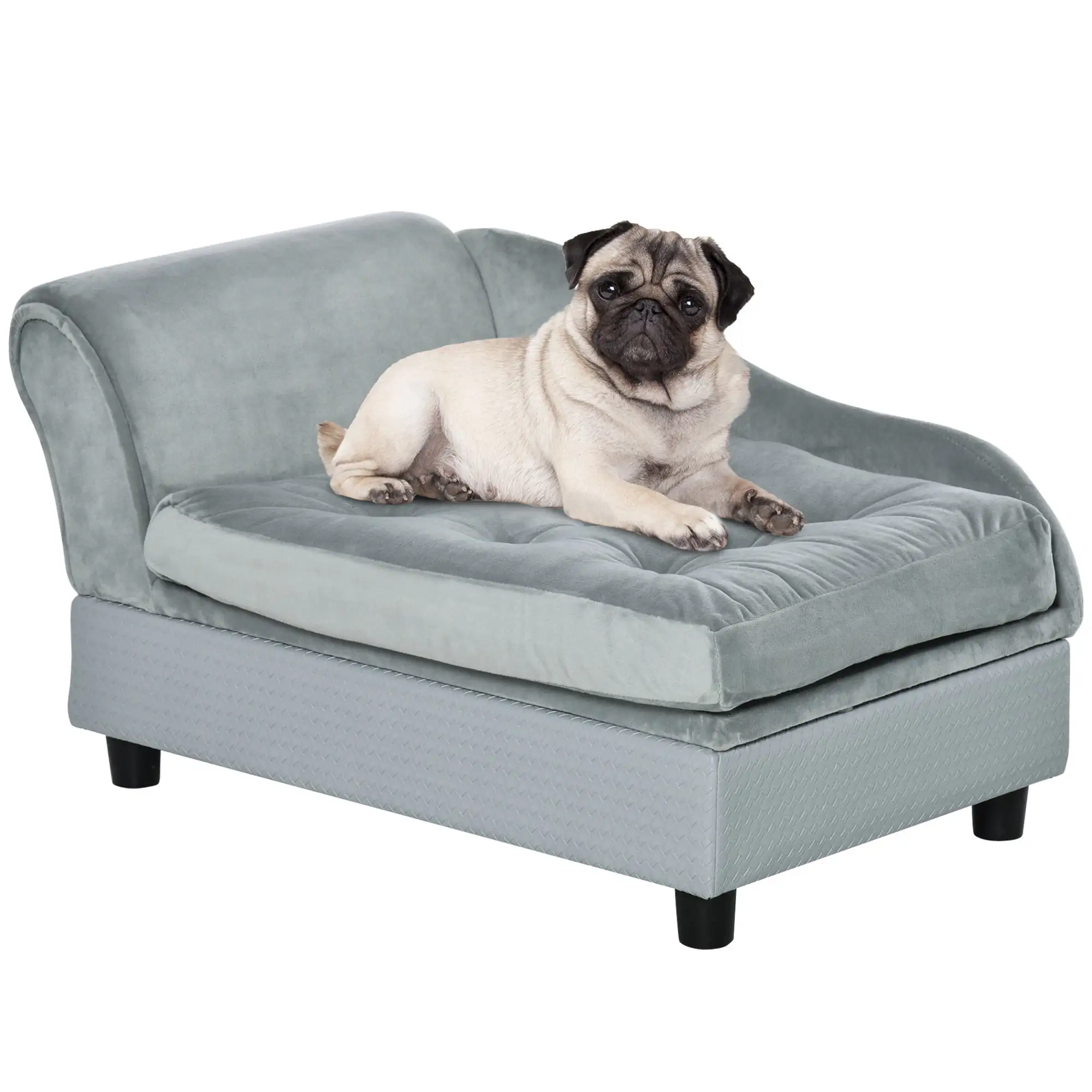 PawHut Luxury Small Dog Bed Couch W/ Storage. Little Dog Sofa