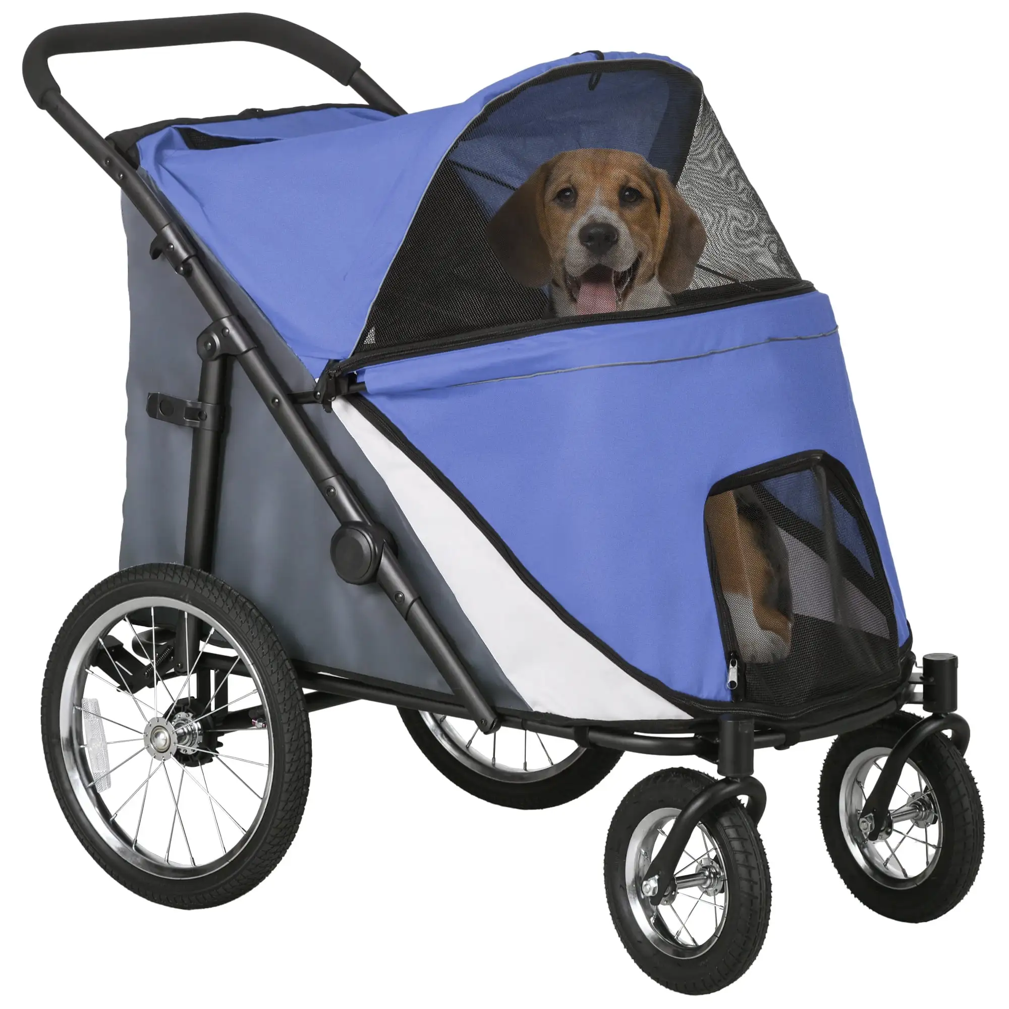 PawHut Pet Stroller for Medium and Large Dogs and Cats with Cushion. Blue