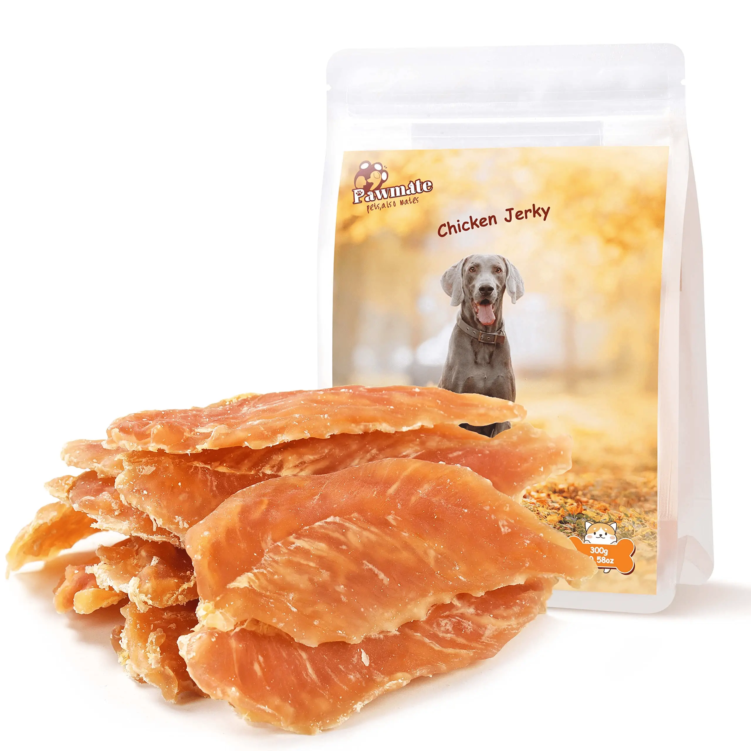 Pawmate Chicken Jerky Dog Treats. High Protein Pure Chicken Snacks for Small Medium Large Dog. 11 oz