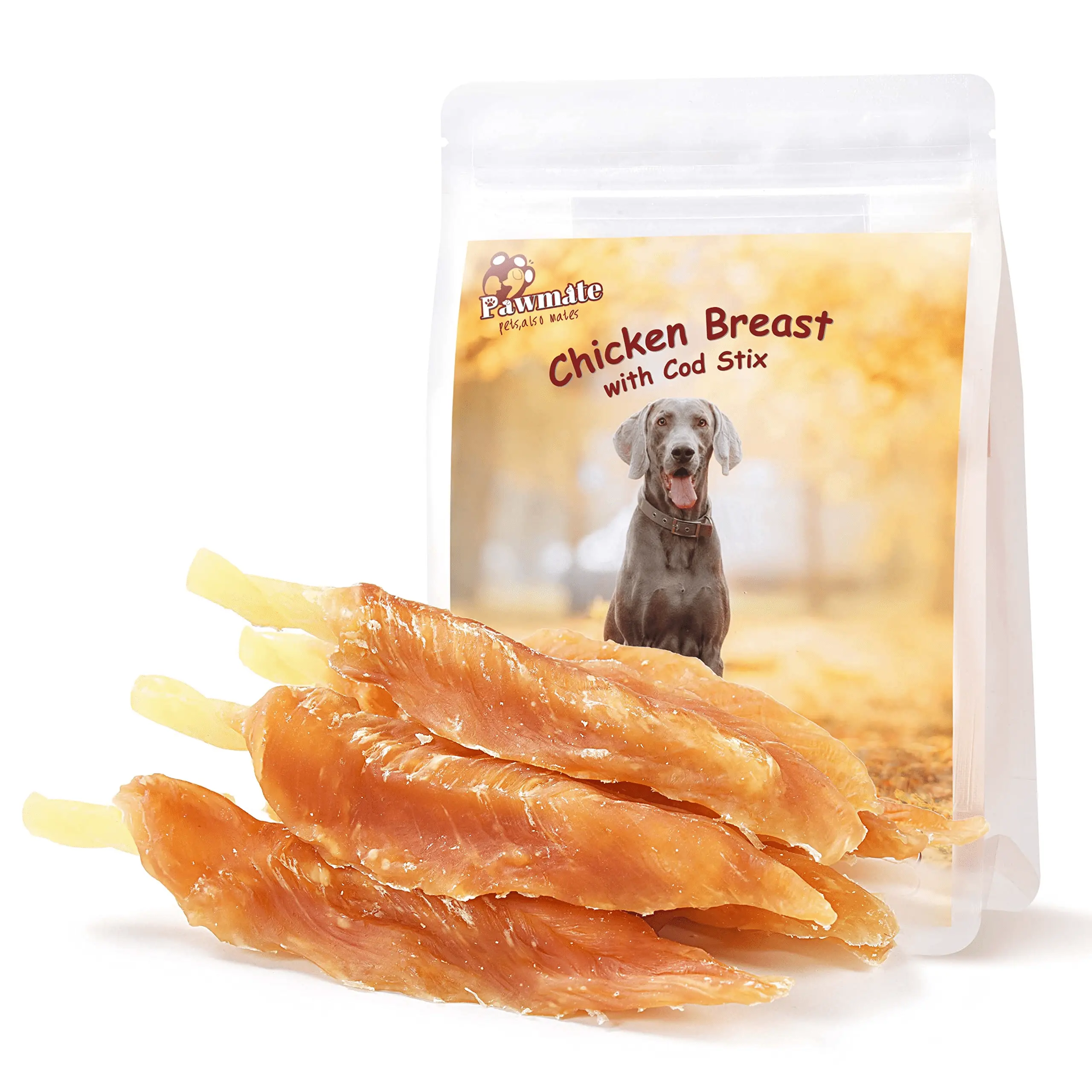 Pawmate Natura Healthy Dog Treats. Chicken Breast Wrapped Fish Sticks. Chews for All Dogs. 10.5 oz