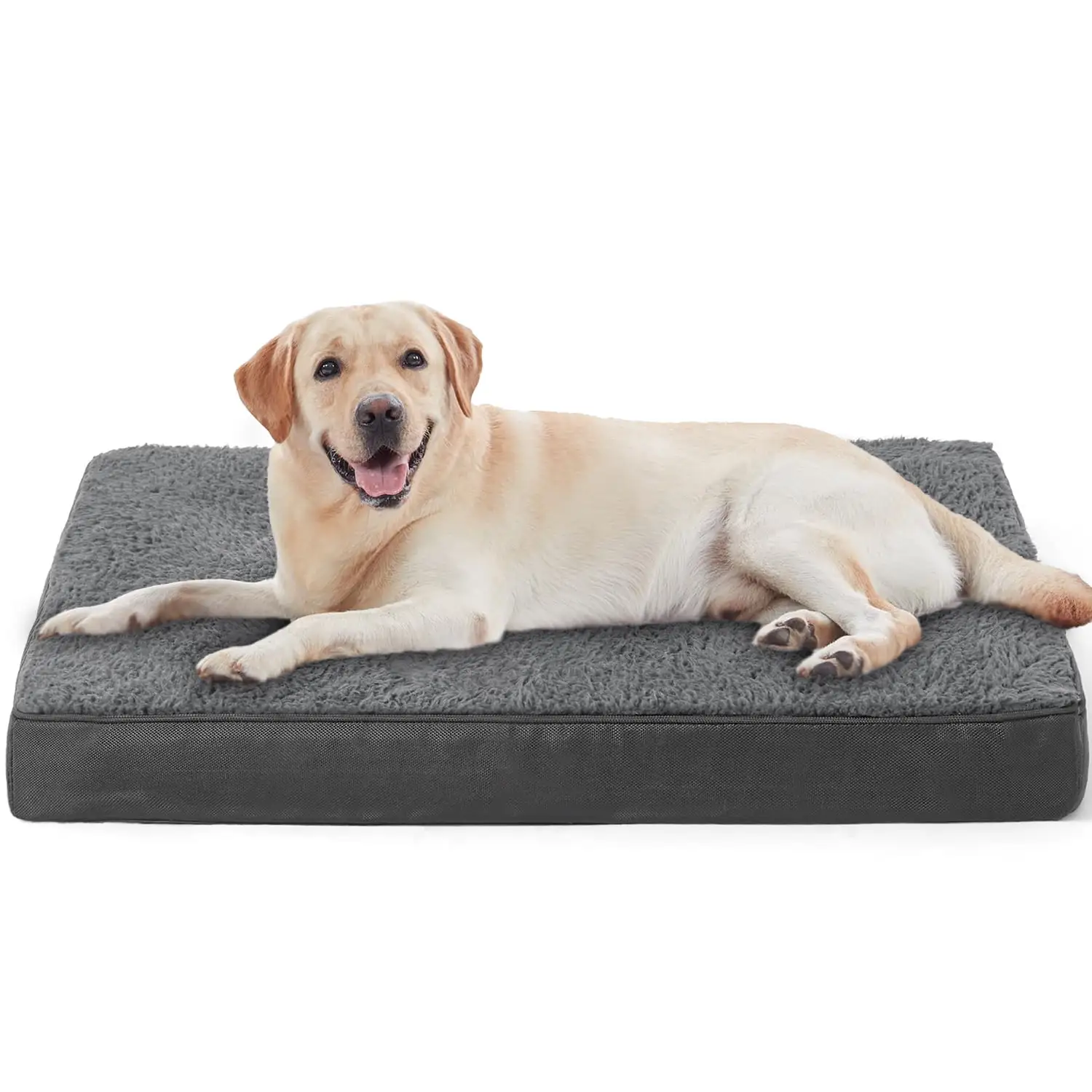 PayUSD Dog Bed for Extra Large Dogs. Big Orthopedic Dog Beds with Removable Washable Cover & Waterproof Lined. Egg Crate Foam Pet Bed Mats Suitable for Dogs Up to 100 lbs ( Dark Gery. 44X32X3)