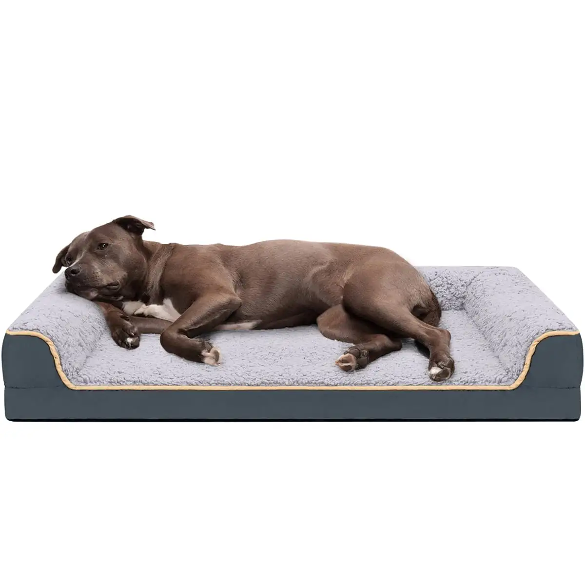 PayUSD Dog Bed for Large Medium Small Dogs Orthopedic Dog Sofa Bed Non Slip Pet Couch with Removable Washable Cover Supportive Egg Crate Foam S to XL. Dark Gray