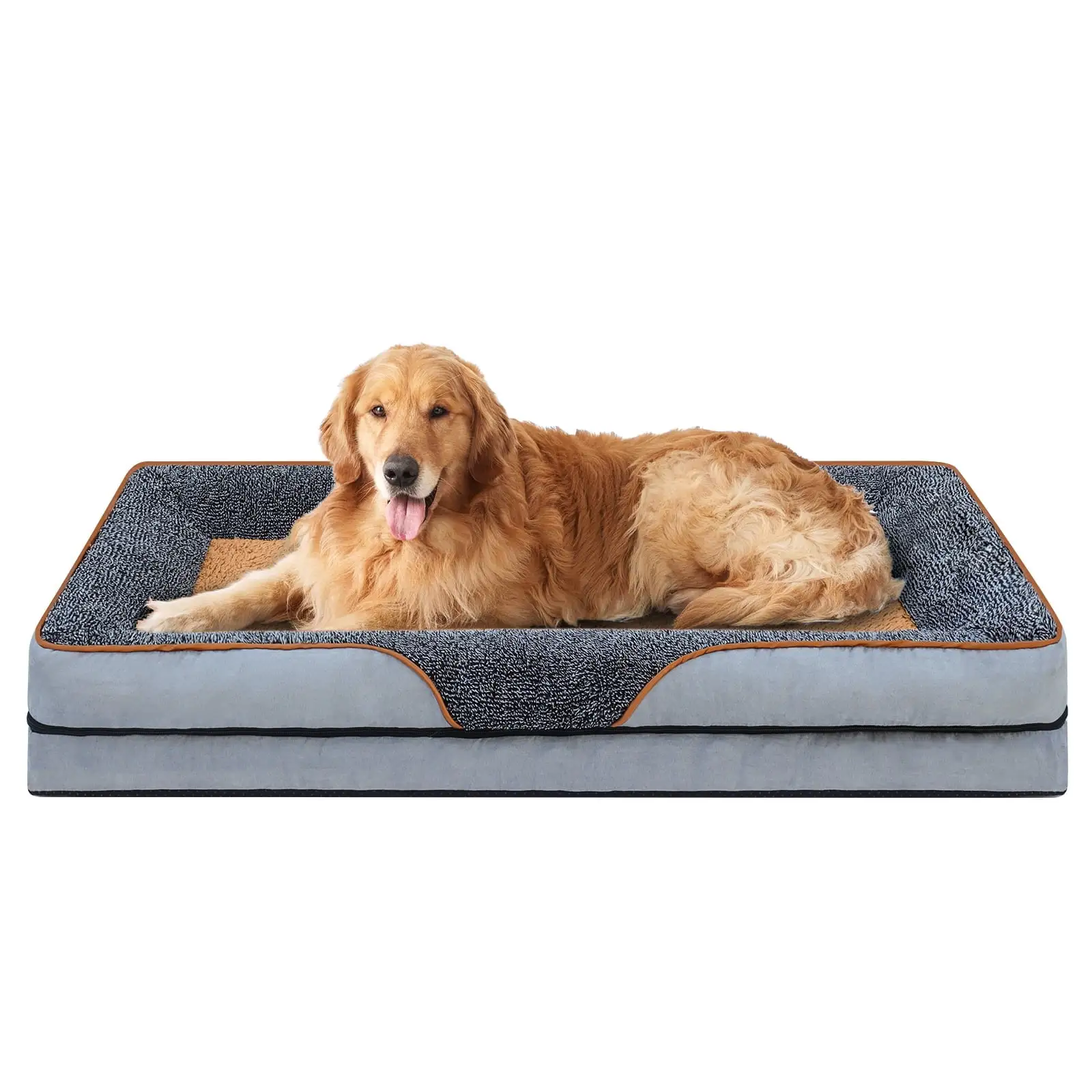 PayUSD Dog Beds for Large Dogs Orthopedic Dog Bed Sofa Large Medium Small. Supportive Egg Crate Foam Pet Couch Bed with Removable Washable Cover Non Skid Bottom S to XL. Grey