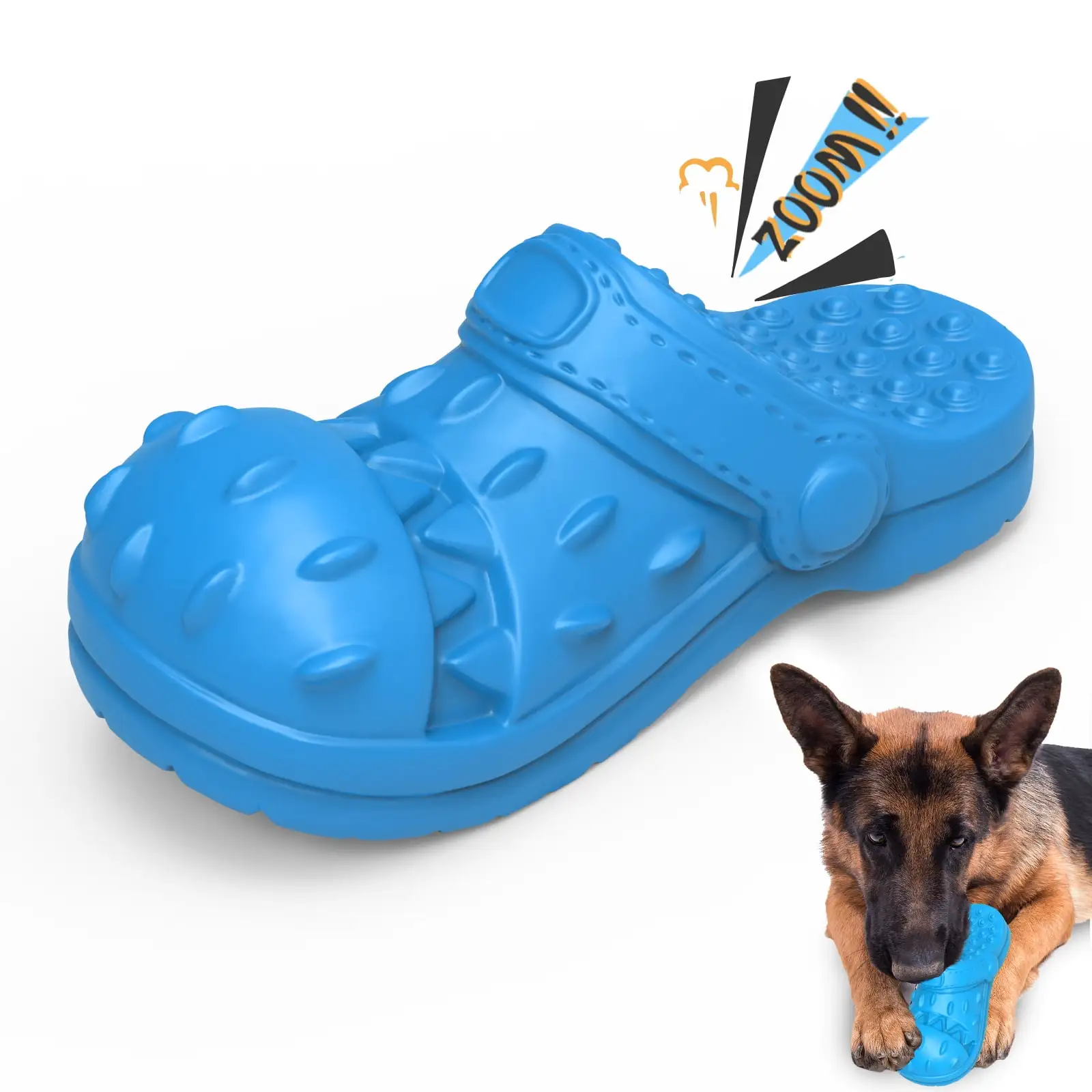 PcEoTllar Dog Toy for Aggressive Chewer Large Medium indestructible Super Chew Dog Toys Squeaky Dog. Slipper Shape Squeaky Dog Toys for Aggressive Chewers Puppies Medium Large Dogs. Blue