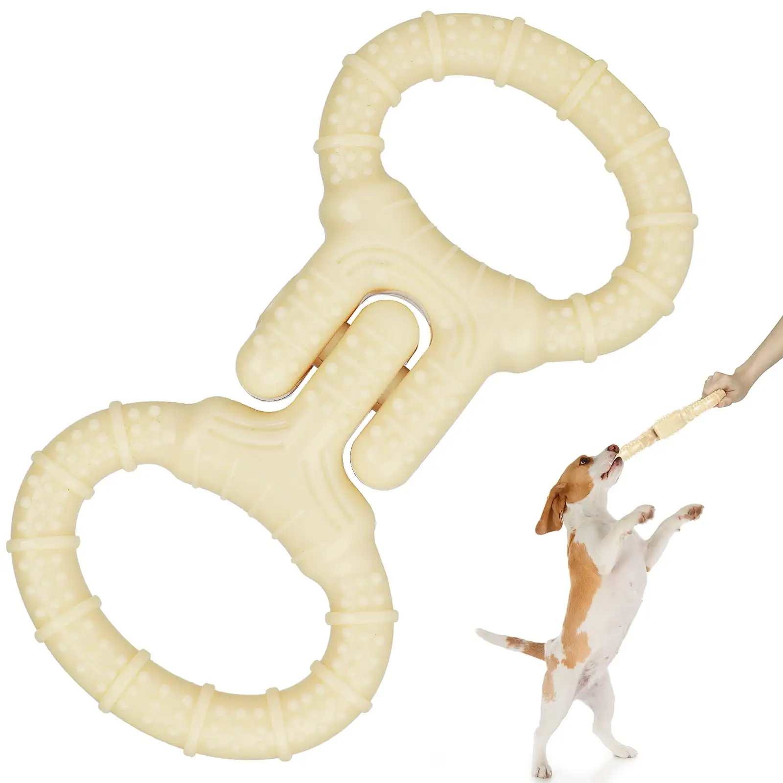 PcEoTllar Dog Toys for Aggressive Chewers .Dog Toys Indestructible Tough Durable Interactive Dog Toys for Small Medium Large Dogs Boredom Dogs Tug-of-war Chew. Toothbrush Dental Care (Beige)