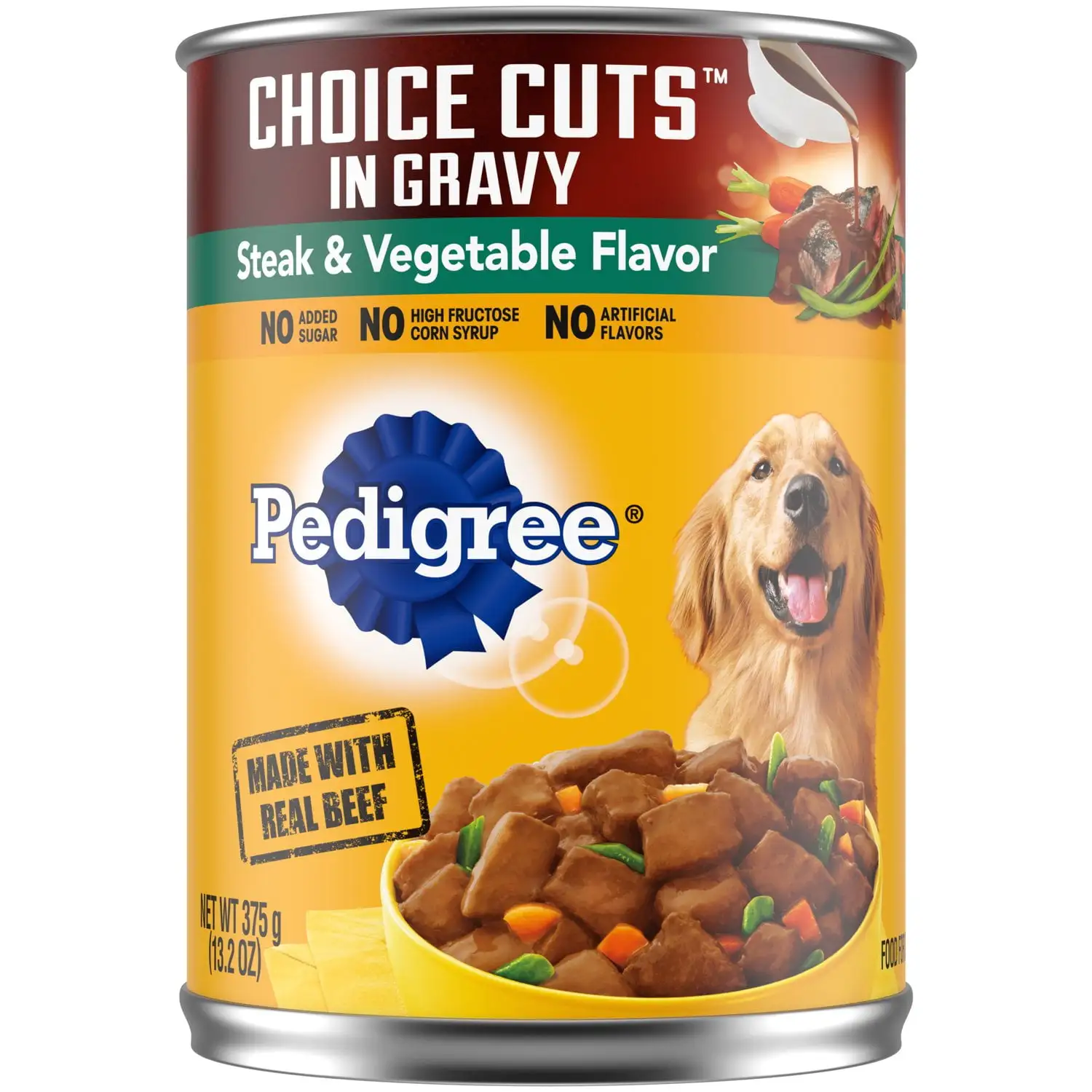 Pedigree Choice Cuts in Gravy Steak and Vegetable Wet Dog Food. 13.2 oz Can