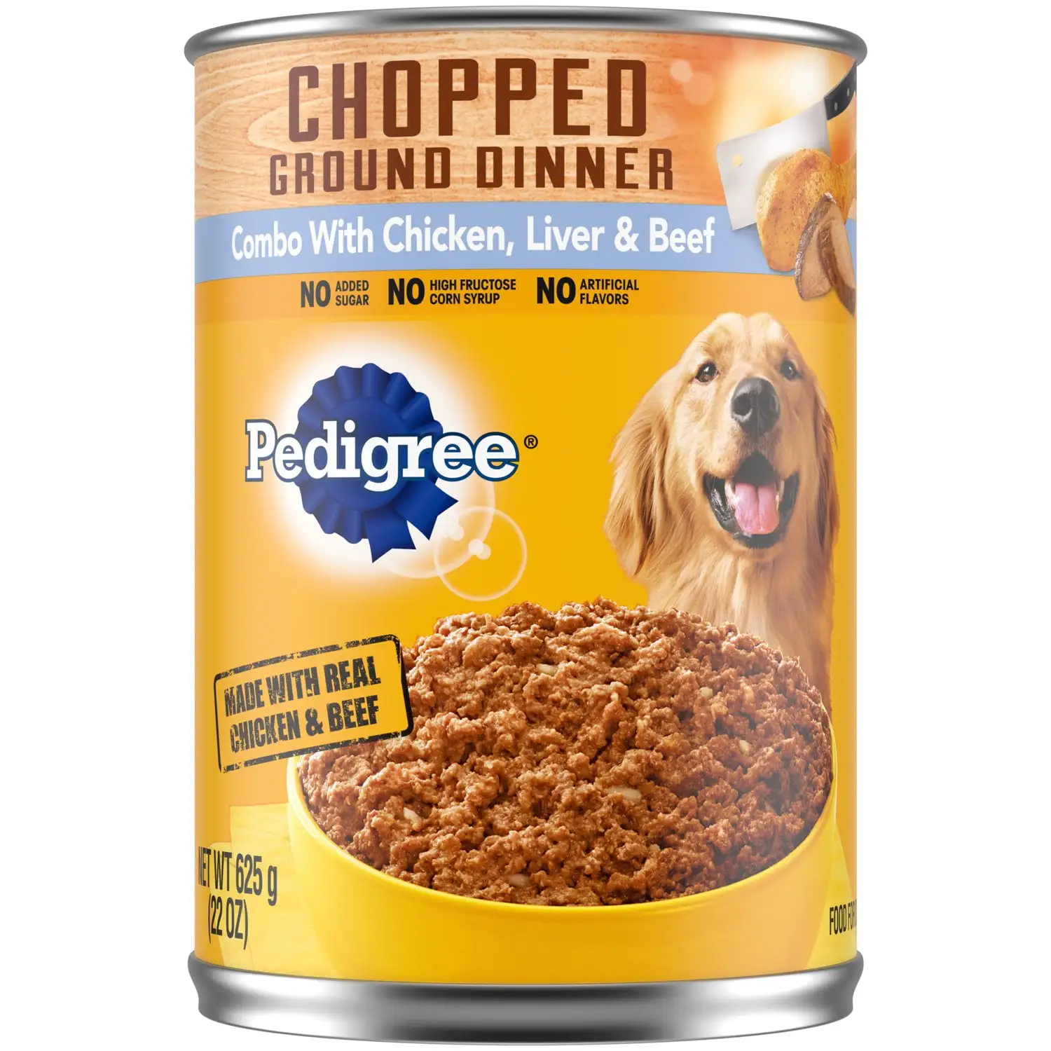 Pedigree Chopped Ground Dinner Chicken Liver and Beef Wet Dog Food. 22 oz Can