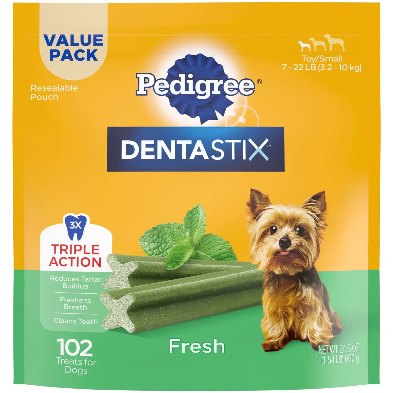 Pedigree Dentastix Fresh Treats for Dogs. 24.6 oz Pouch