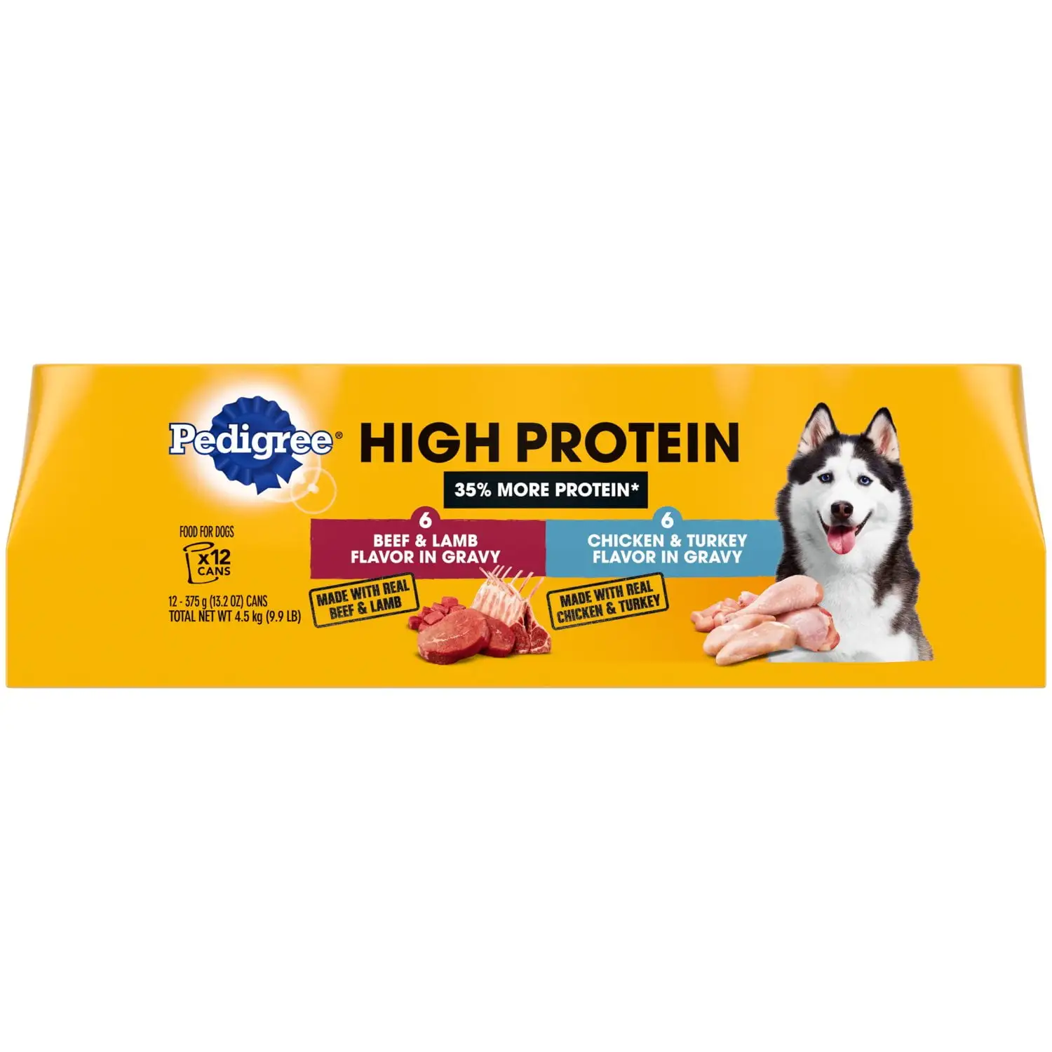 Pedigree High Protein Wet Dog Food Variety Pack. 13.2 oz Cans (12 Pack)