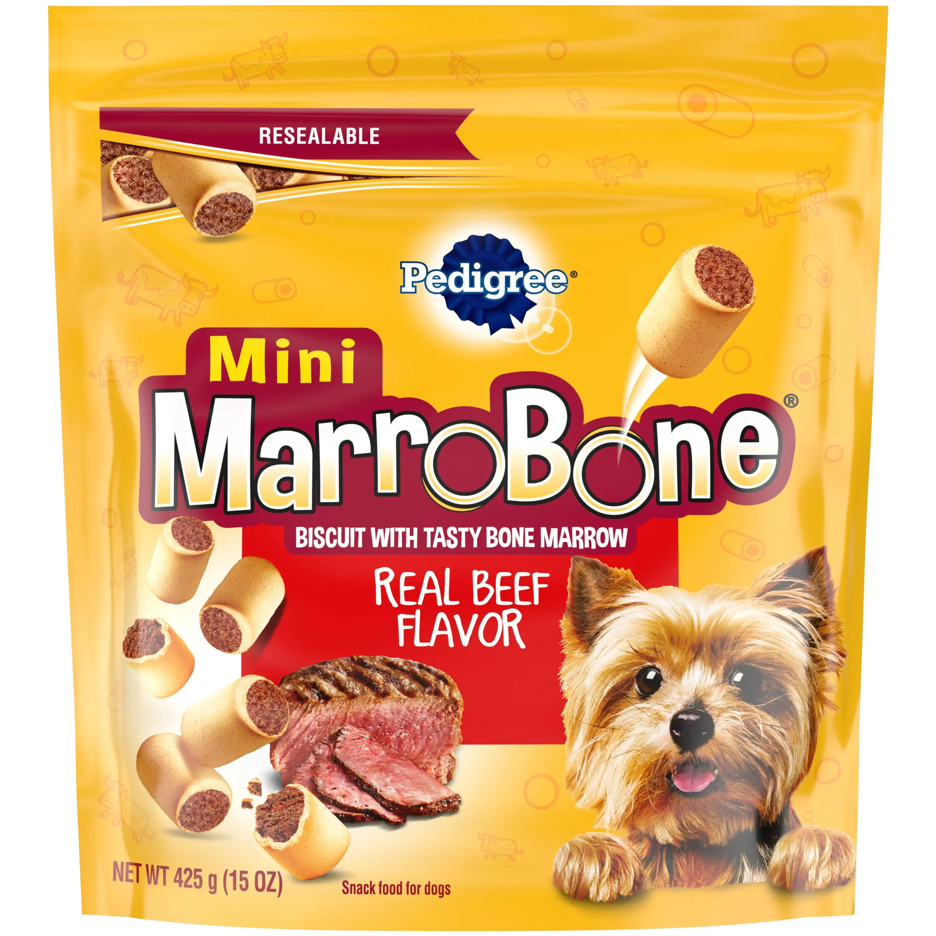 Pedigree Marrobone Real Beef Flavor Mini Snacks For Dogs 15 Oz.