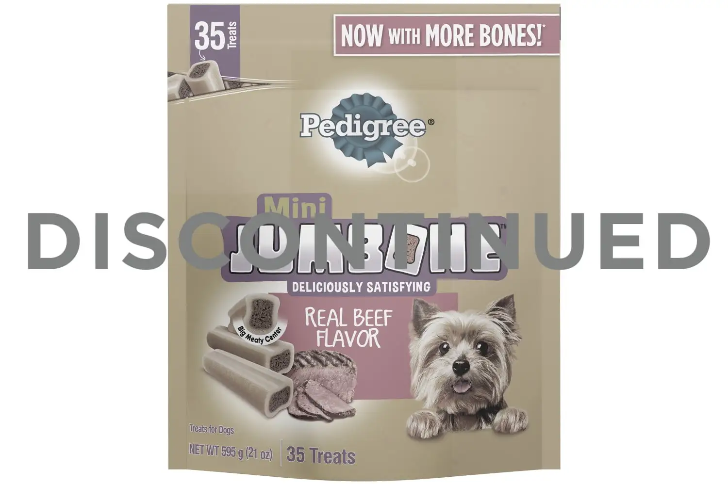 Pedigree Mini Jumbone Real Beef Flavor Dental Treats for Dogs. 21 oz Pouch