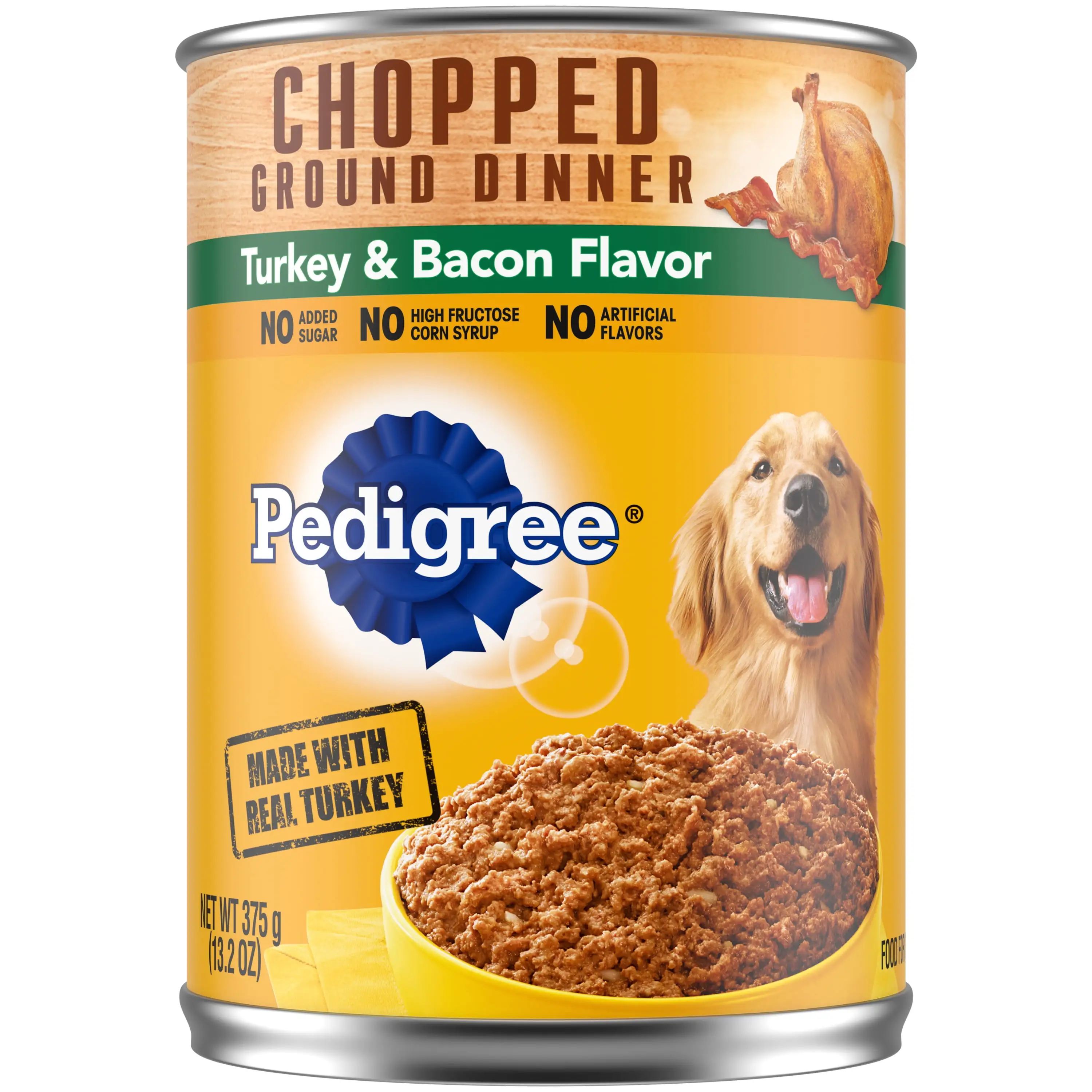 Pedigree Turkey & Bacon Chopped Ground Dinner Adult Wet Dog Food. 13.2 Oz Can