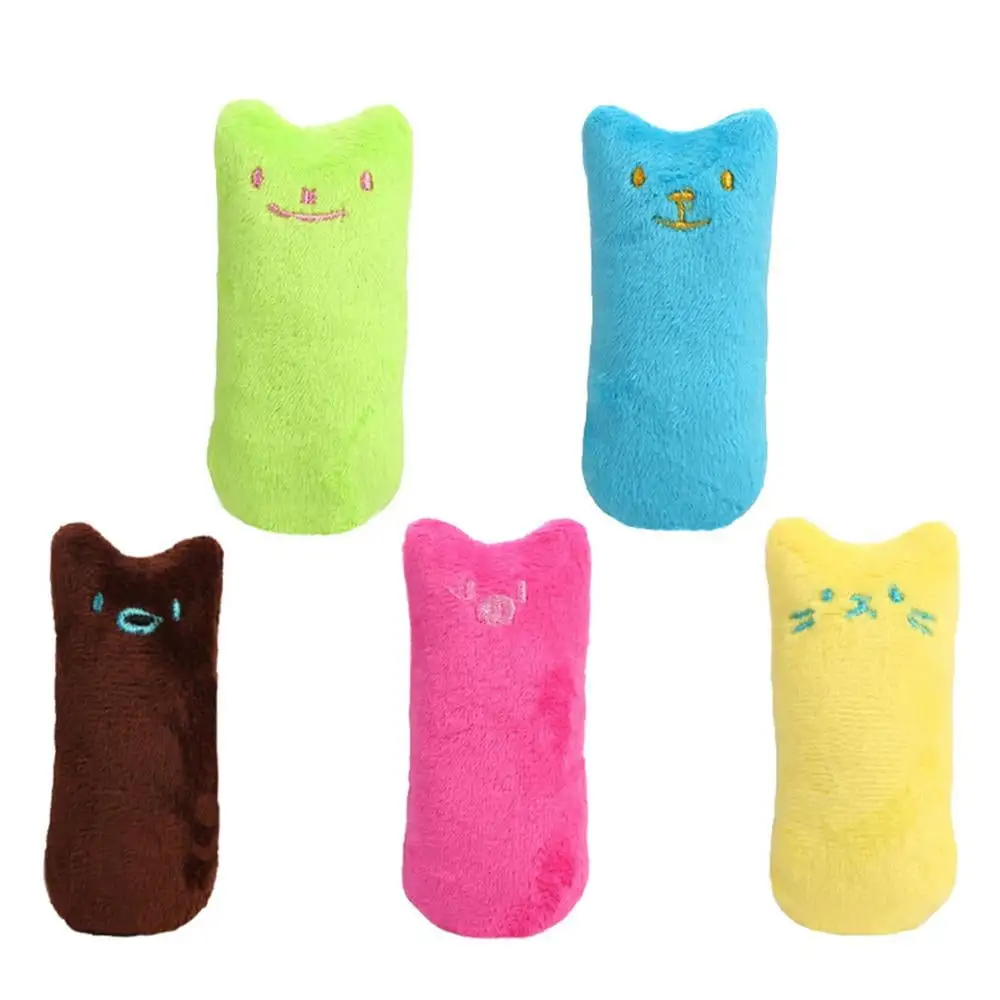 Peitten Catnip Toys 5pcs Refillable Catnip Toys Soft Plush Cat Chew Toy To Squeak Durable Cat Kick Toy For Cats Playing Chewing suitable