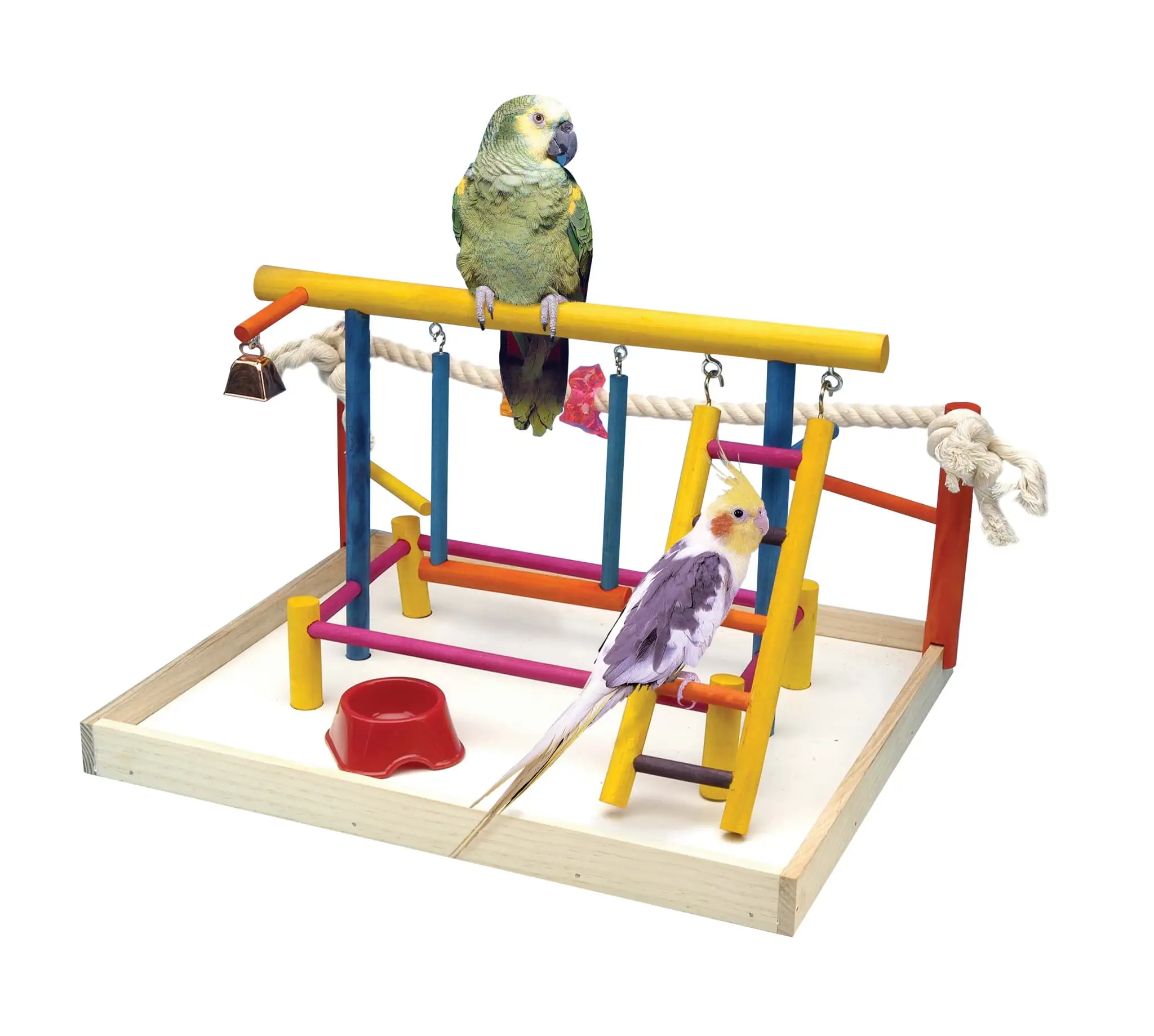 Penn-Plax Bird-Life Wood Playpen for Birds a?? Multi-Color a?? Extra-Large