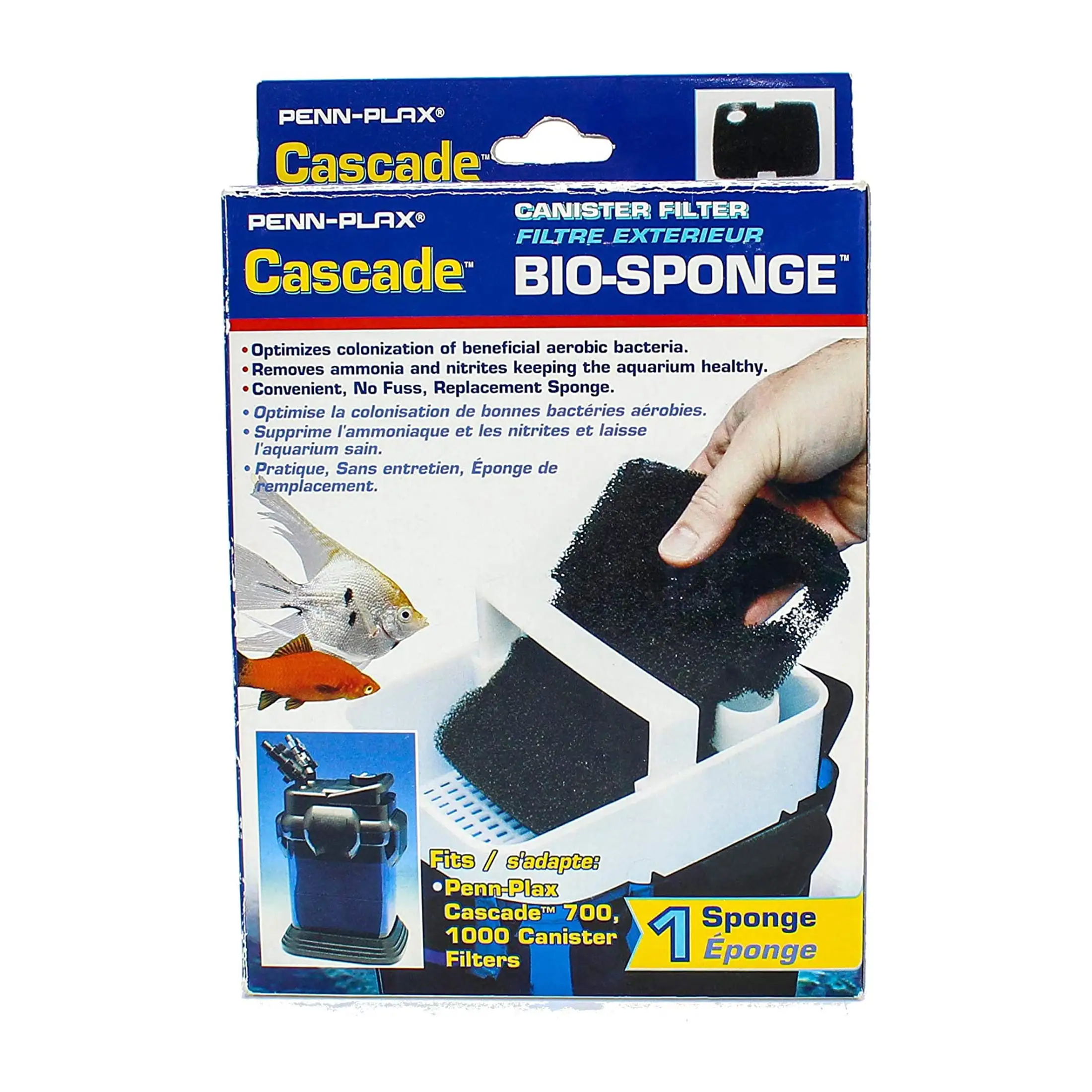 Penn-Plax Cascade 700/1000 GPH Canister Filter Aquarium Bio Sponge Replacement 1 Pack