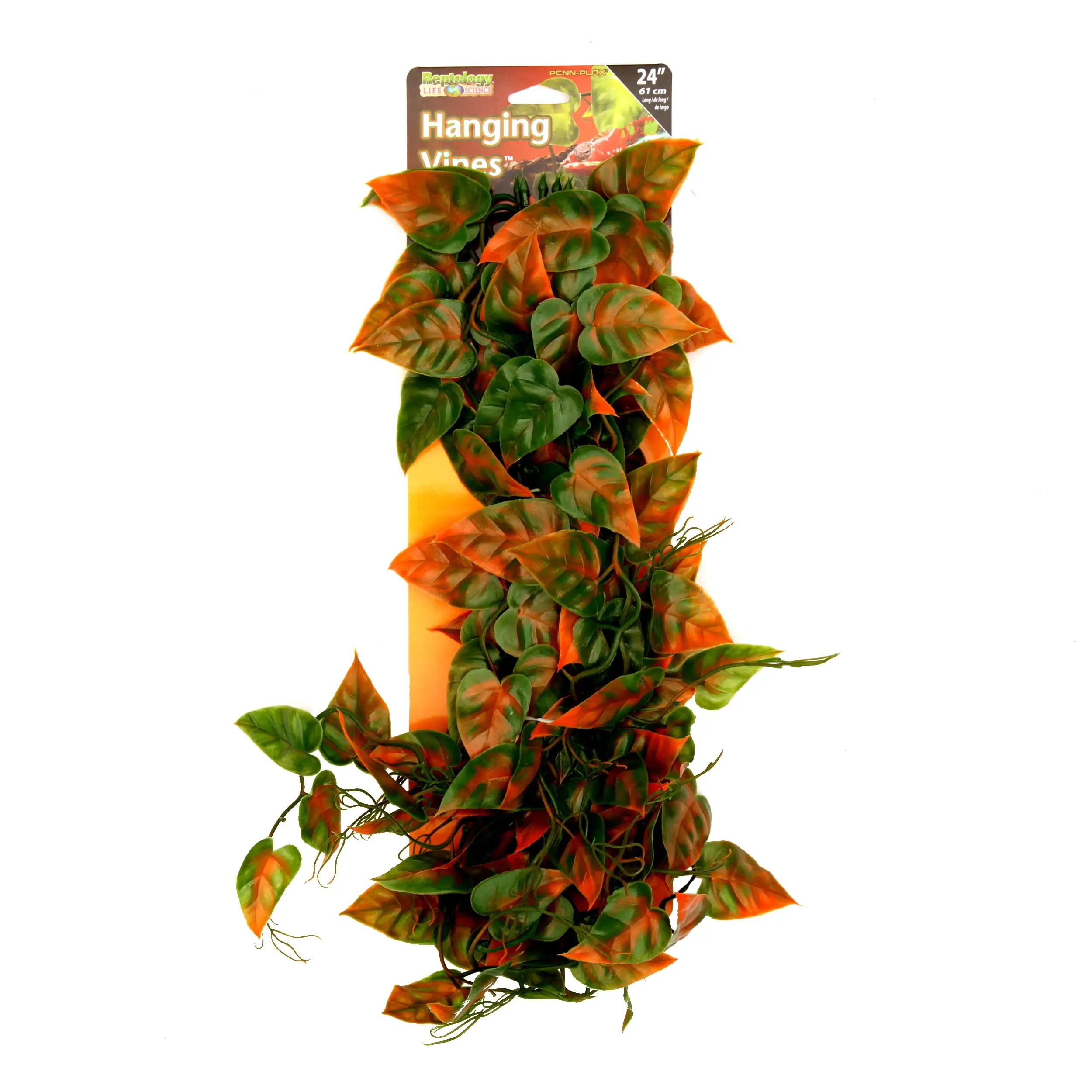 Penn-Plax Reptology Plastic Hanging Vines for Reptiles ?C 24 Length ?C Green & Orange