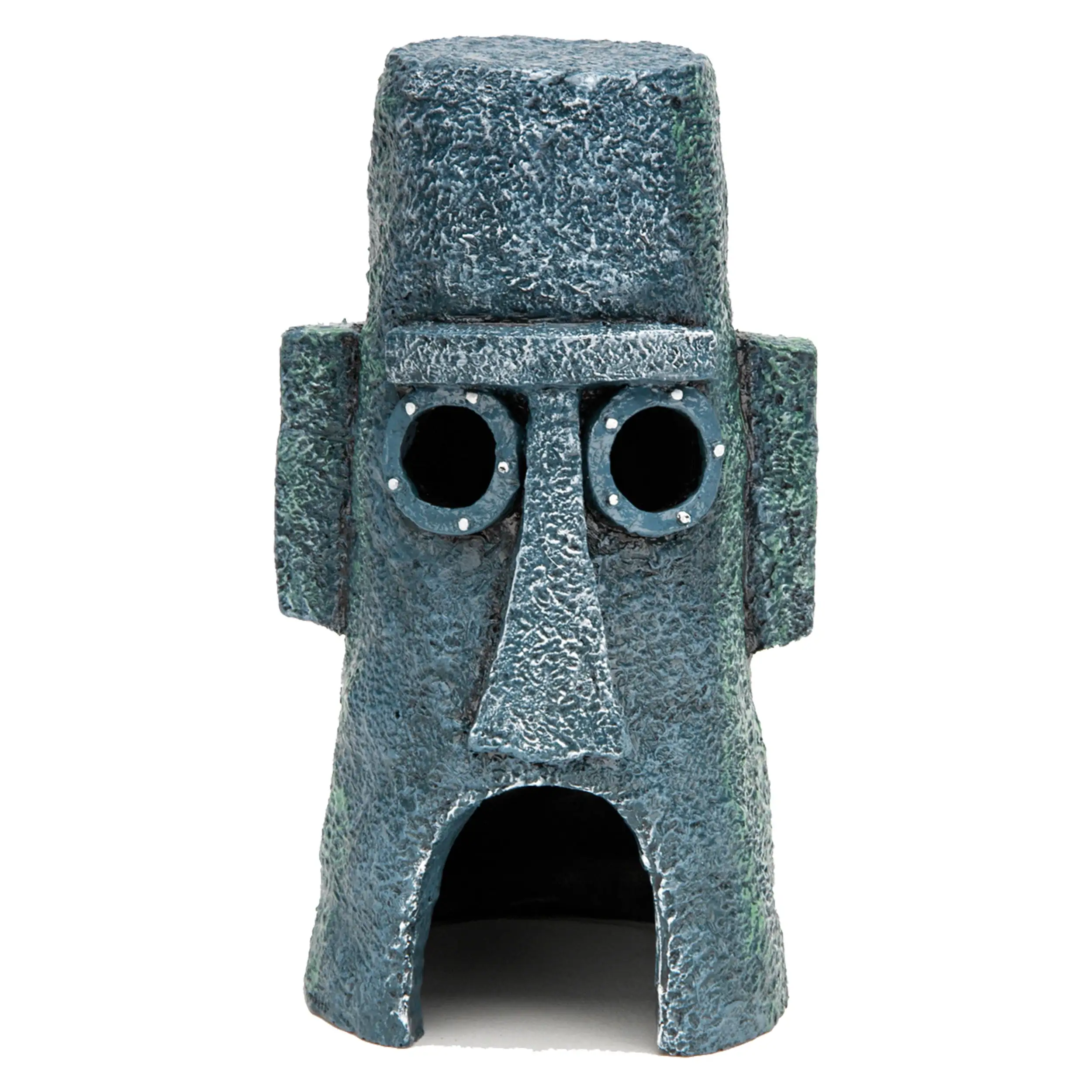 Penn-Plax SpongeBob SquarePants Aquarium Resin Ornament a?? Squidward's Easter Island Home a?? Medium. Gray