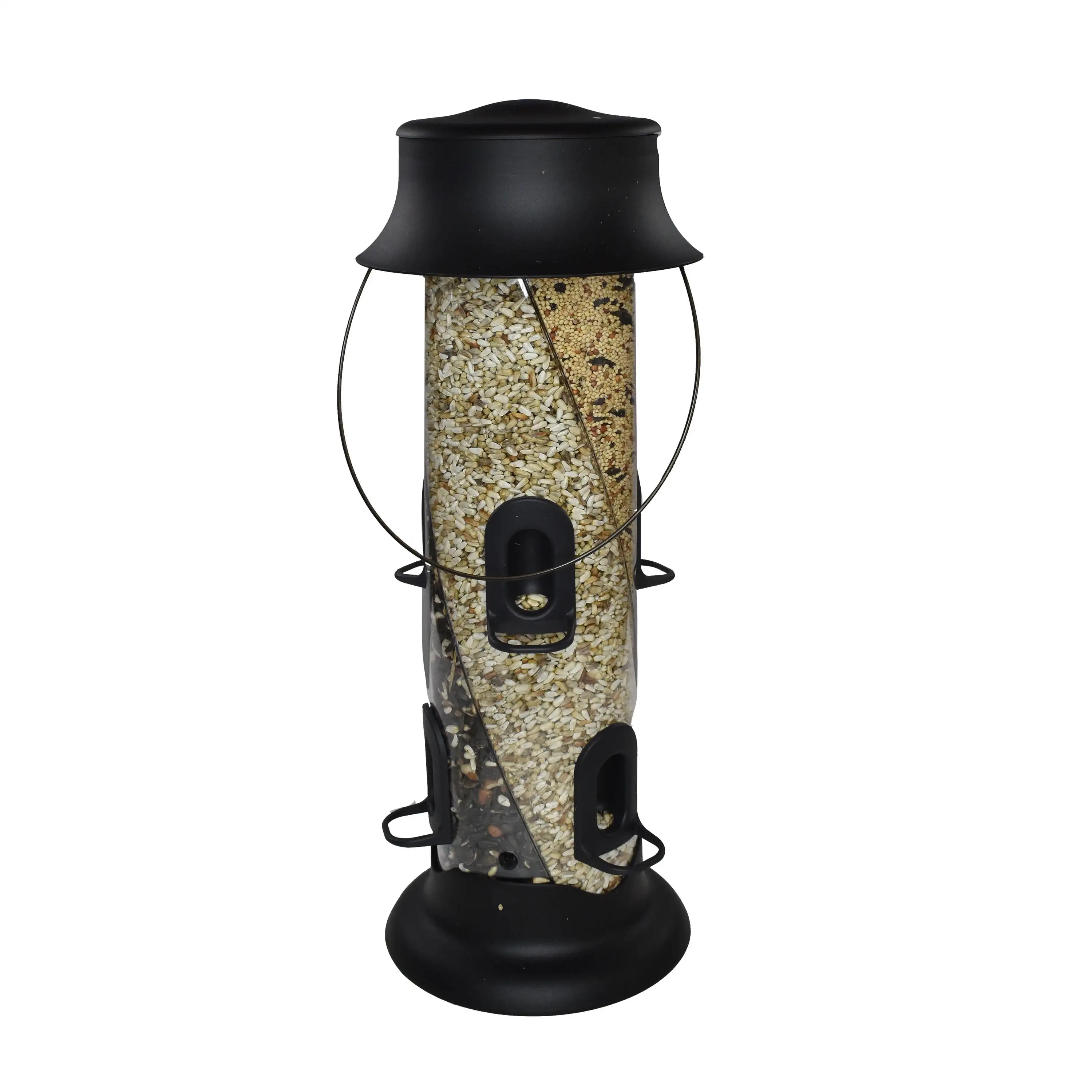 Pennington Earth Smart Black Recycled Resin Triple Swirl Chamber Wild Bird Tube Feeder. 5 lb. Capacity