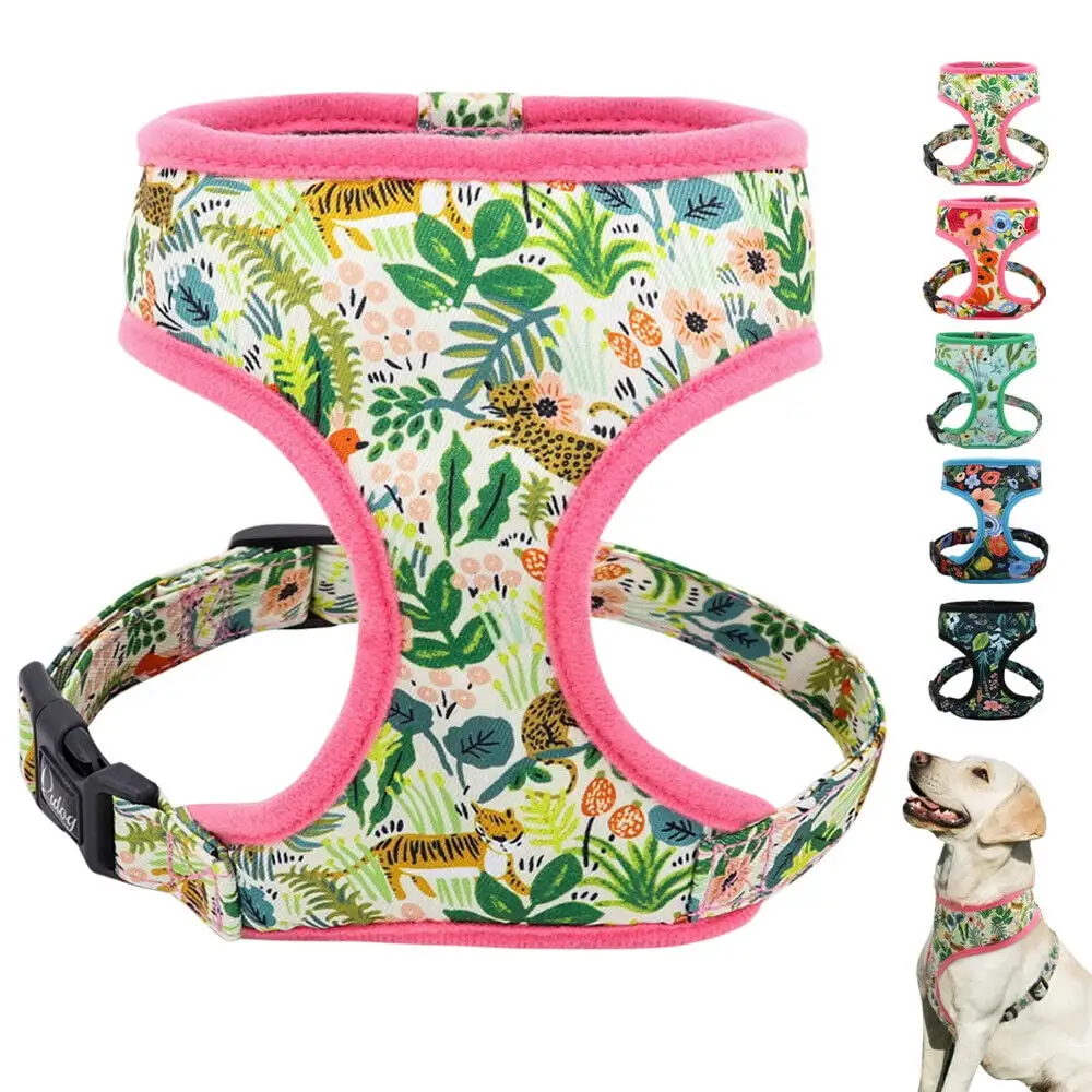 Pet Artist Cute Floral Dog Harness Soft Breathable Mesh Walking Vest Chest Strap for Small Medium Dogs