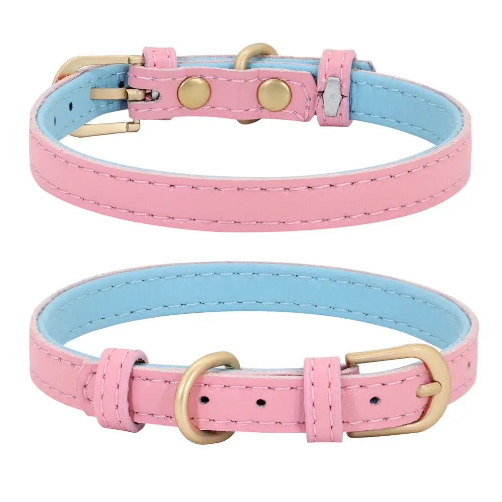 Pet Artist PU Leather Cat Collars Small Dog Pet Puppy Soft Padded Collars for Chihuahua Yorkie