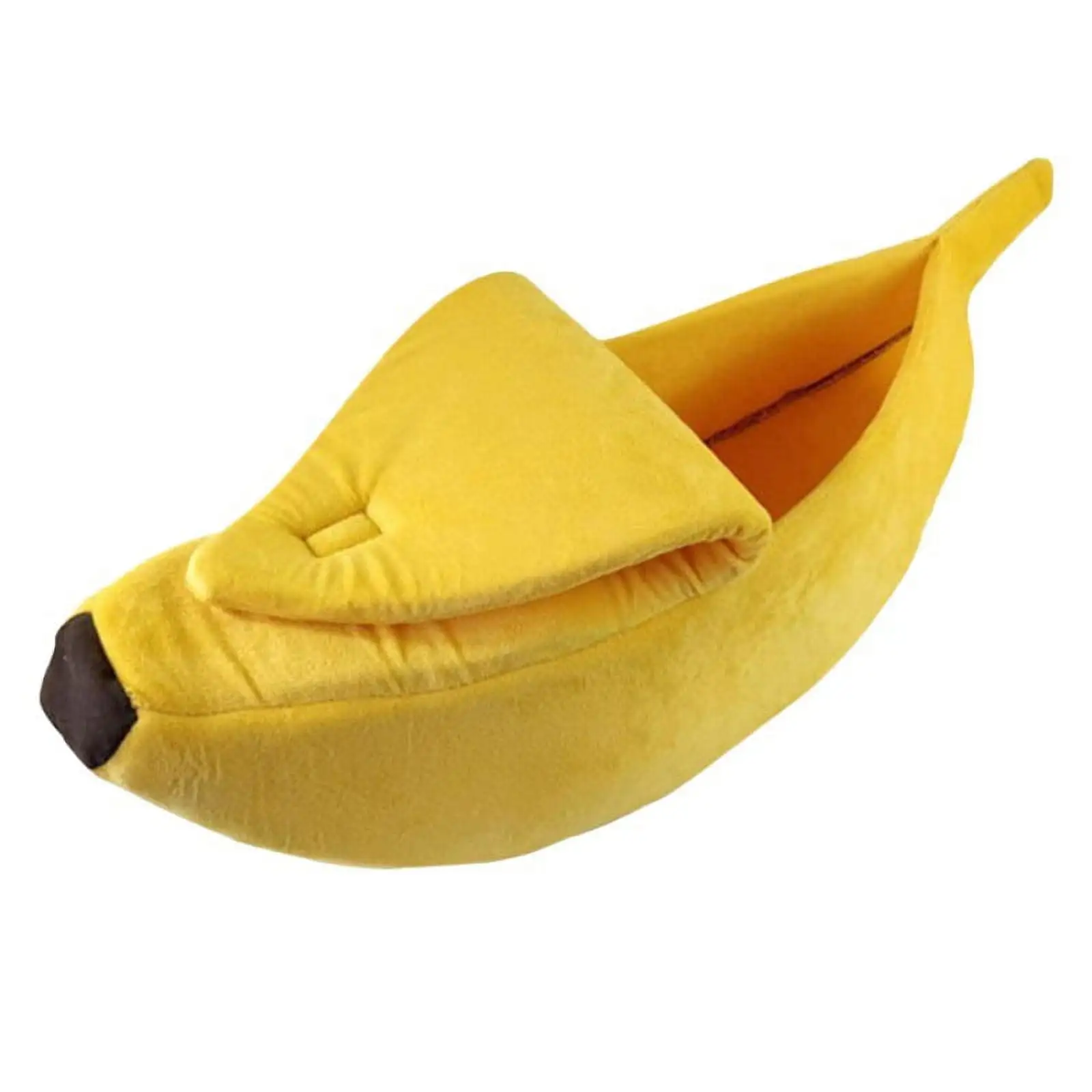 Pet Bed Banana Shape Fluffy Warm Soft Plush Breathable Bed Banana Cat Bed