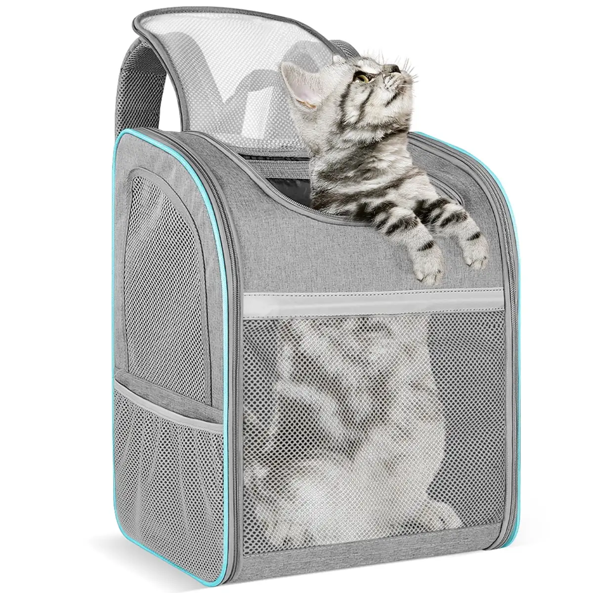 Pet Carrier Backpack. Cat Backpack Carrier Up to 18 Lbs for Small Dogs Cats Puppies. Ventilated Design. Safety Straps. Buckle Support. Collapsible for Hiking Travel Outdoor Use