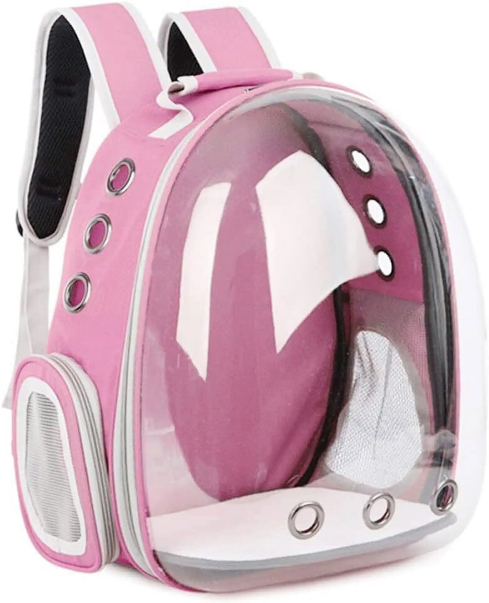 Pet Carrier. Cat/Dog Bubble Backpack. Pet Travel Bag. Small Space Pet Capsule Knapsack. Airline-Approved Ventilate Transparent Capsule Backpack for Hiking and Outdoor Use (Pink)