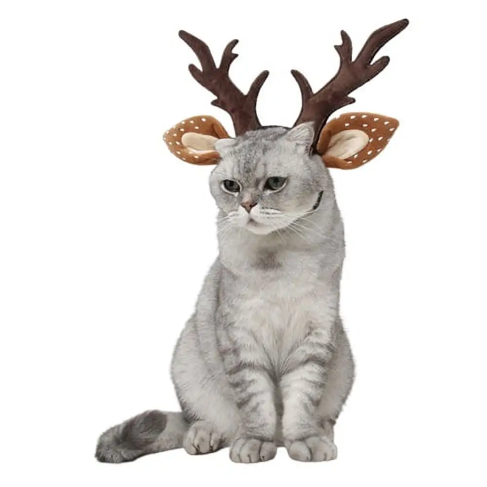 Pet Christmas Costume Outfit .Reindeer Antlers Headband Santa Christmsas for Dog Cat Pet Christmas Party Cosplay Supplies