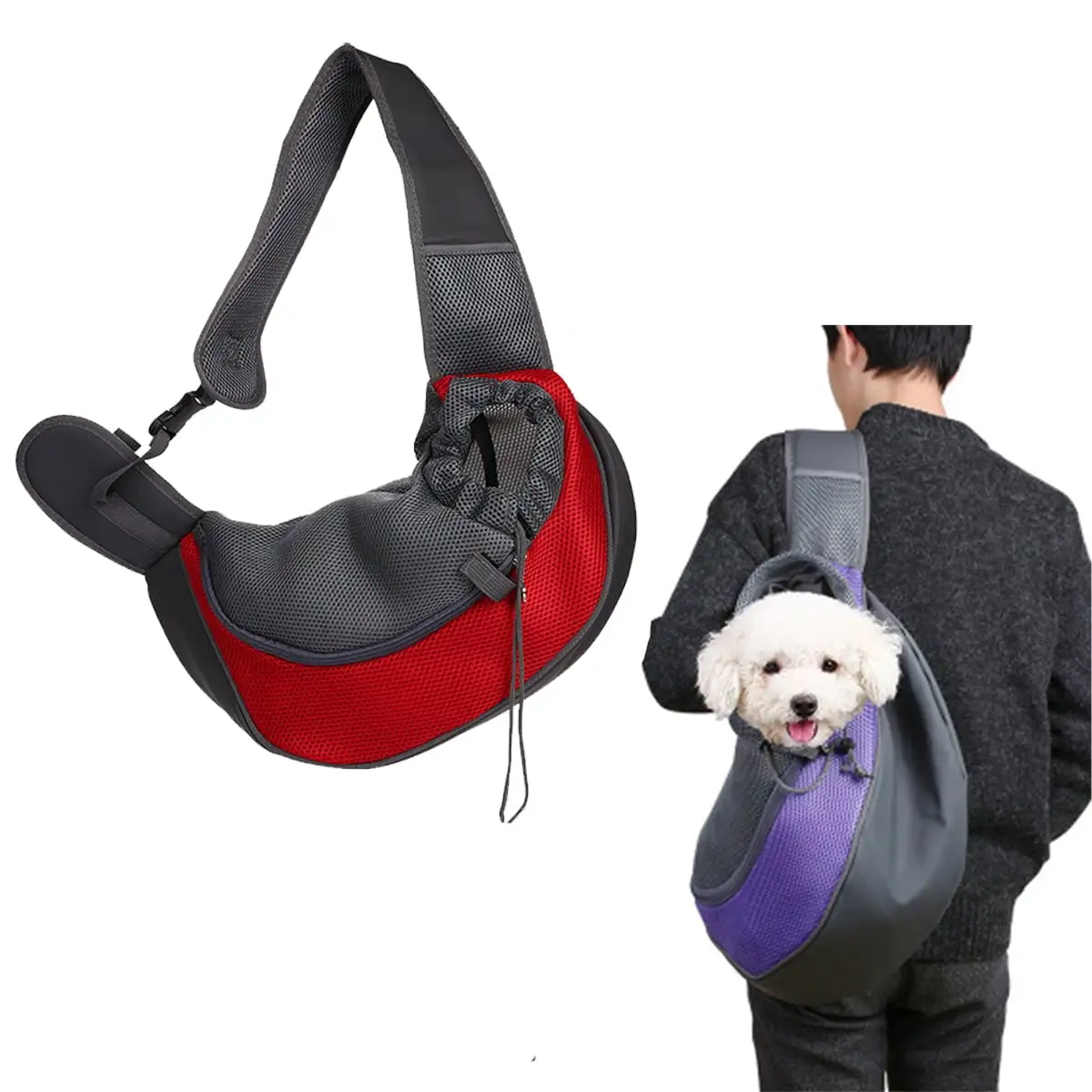 Portable Pet Shoulder Bag Breathable Outdoor Carrier Dog Cat Bag Travel Handbag Comfort.Red