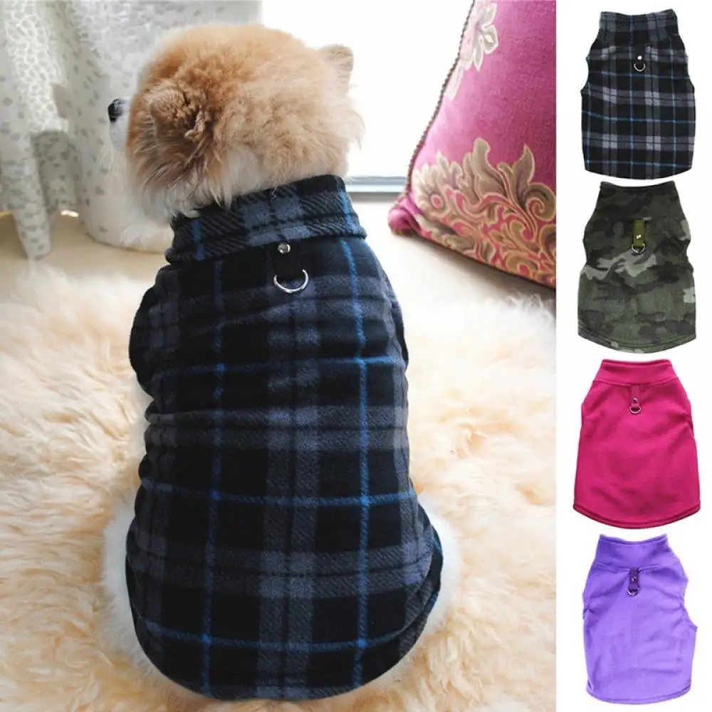 Pet Dog Fleece Harness Vest Shirt Puppy Warm Jumper Sweater Coat Jacket Apparel for Small Medium Large Dog 7 Sizes