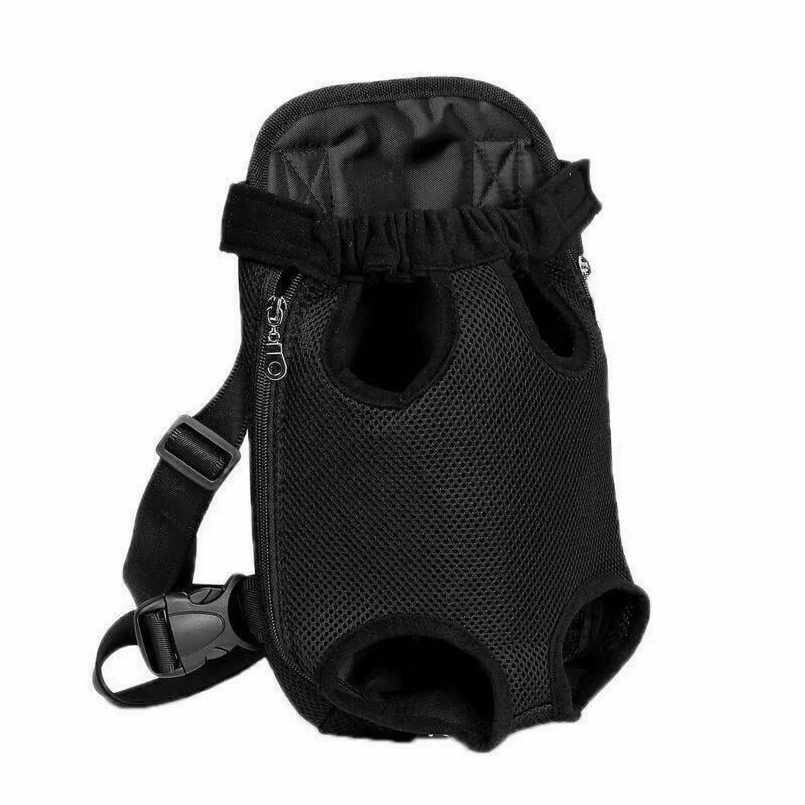 Pet Dog Front Chest Five Holes Backpack Puppy Tote Bag Sling Holder Mesh Carrier(Black/S)