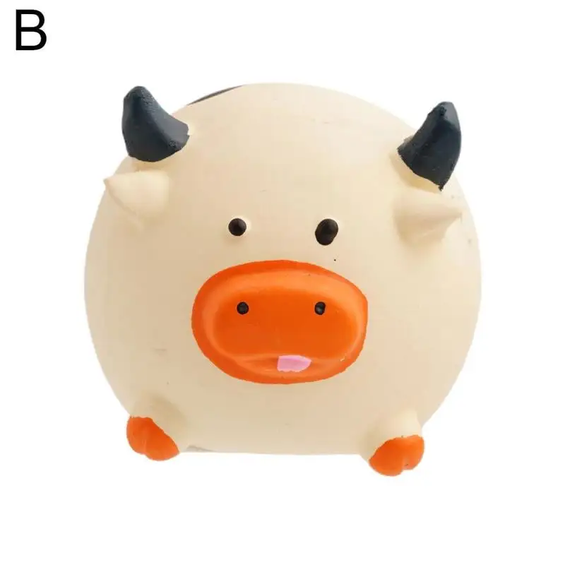 Pet Dog Puppy Honking Pig Shape Chew Fetch Play Toy Squeaker Squeaky Latex Pink I5C8