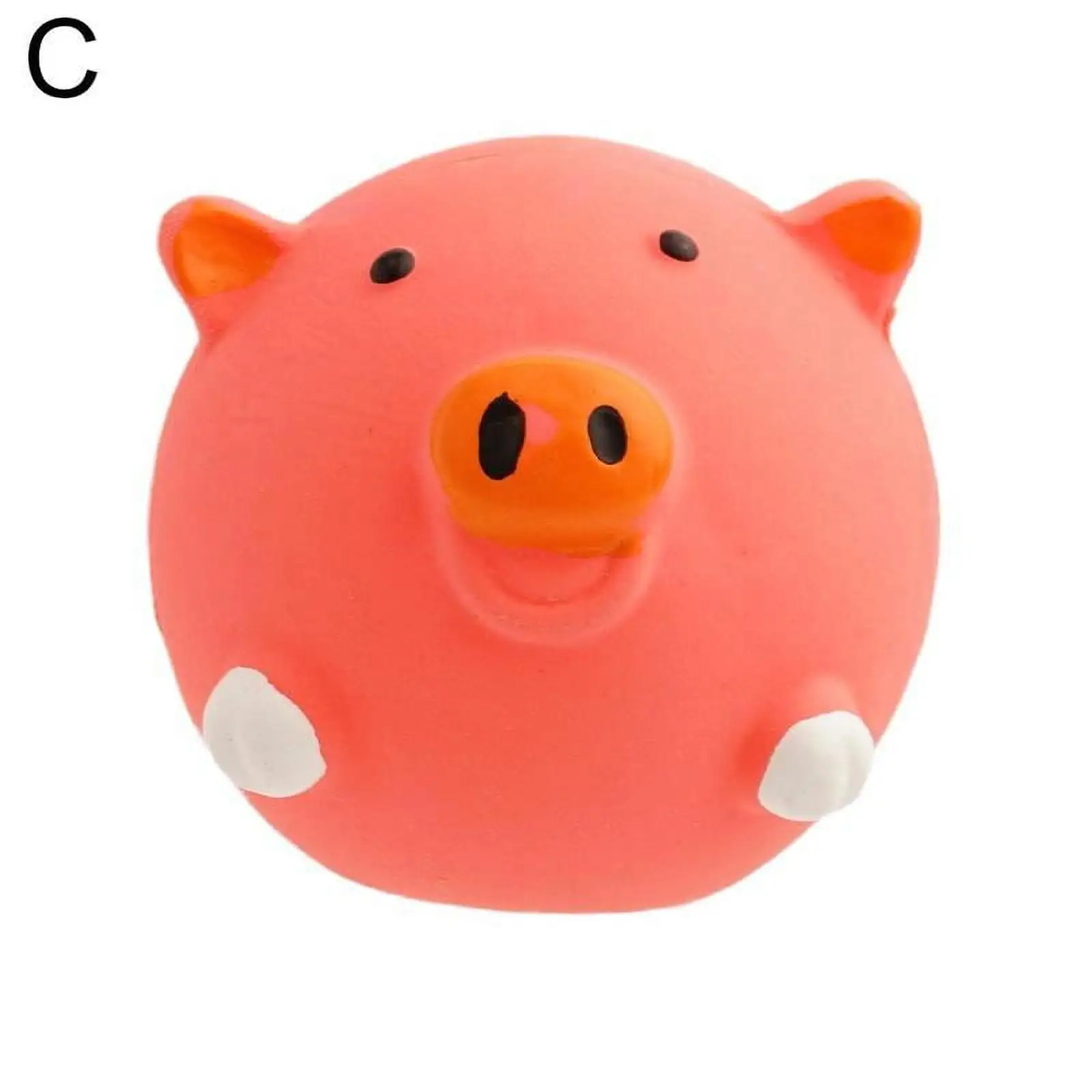 Pet Dog Puppy Honking Pig Shape Chew Fetch Play Toy Squeaker Squeaky Latex Pink