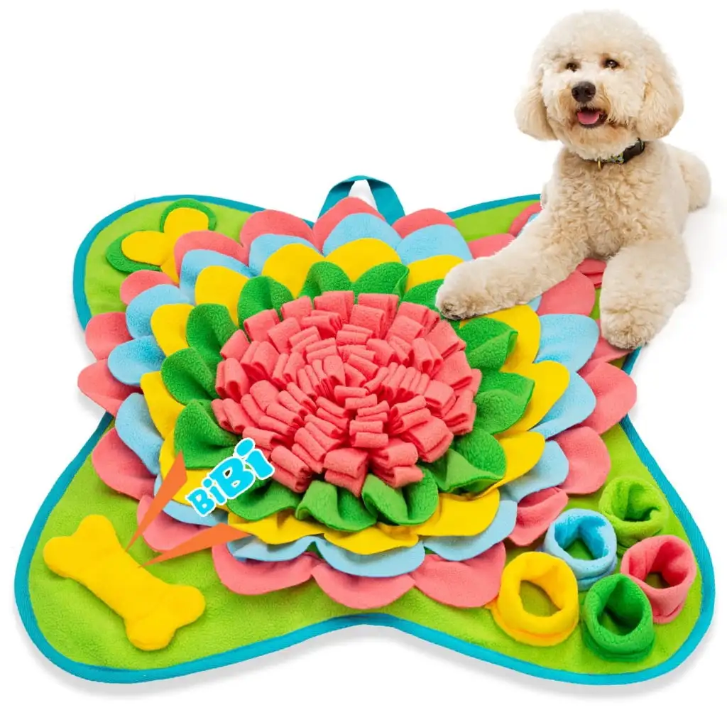 Pet Dog Snuffle Mat Slow Feeding Puzzle Food Mat Dogs Sniffing Mat AntiSlip Puzzle Mat for Boredom Dog Entertainment