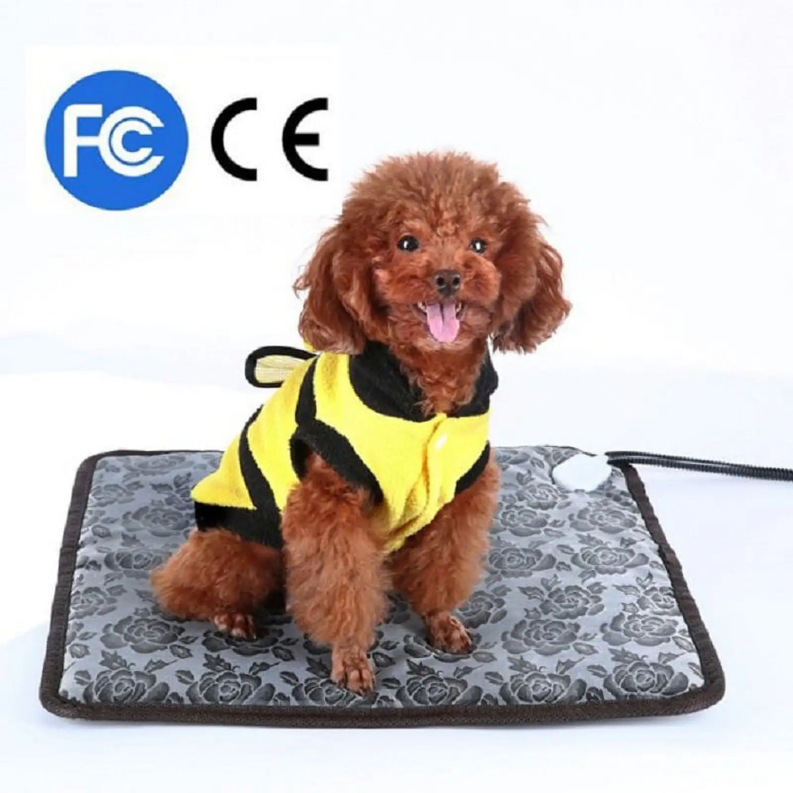 Pet Electric Heating Pad for Dogs and Cats Waterproof Adjustable Anti-bite Steel Cord Dog Warm Bed Mat Heated Suitable for Pets Beds Pets Blankets and Kennel