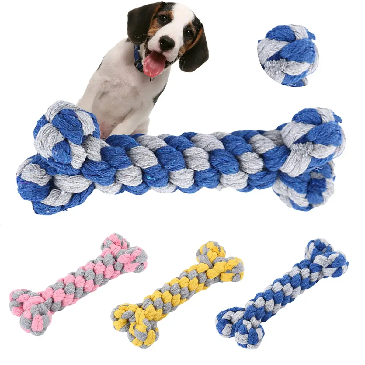 Pet Enjoy Dog Rope Toys for Aggressive Chewers.Dog Rope Molars Chewing Toy Cotton Rope Dog Chew Toys for Dogs Teeth Cleaning Training Interactive Dog Rope Toy