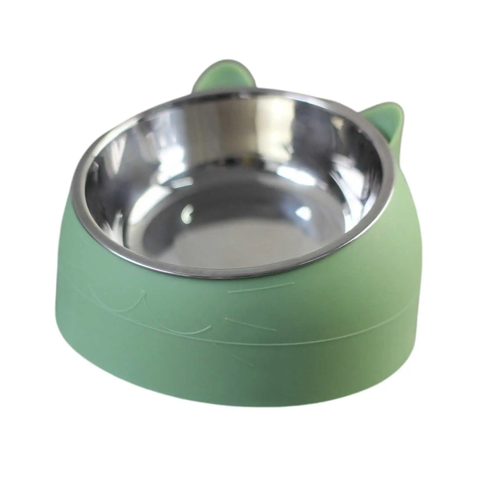 Pet Food Water Bowls Tilted Elevated Raised Cat Bowls Cat Feeder Dishes Protect Cats. Small Dogs Indoor Green